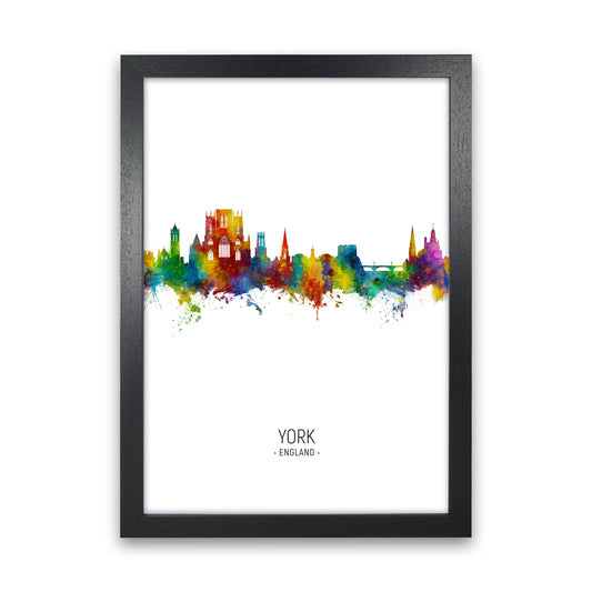 York England Skyline Portrait Art Print by Michael Tompsett Black Grain