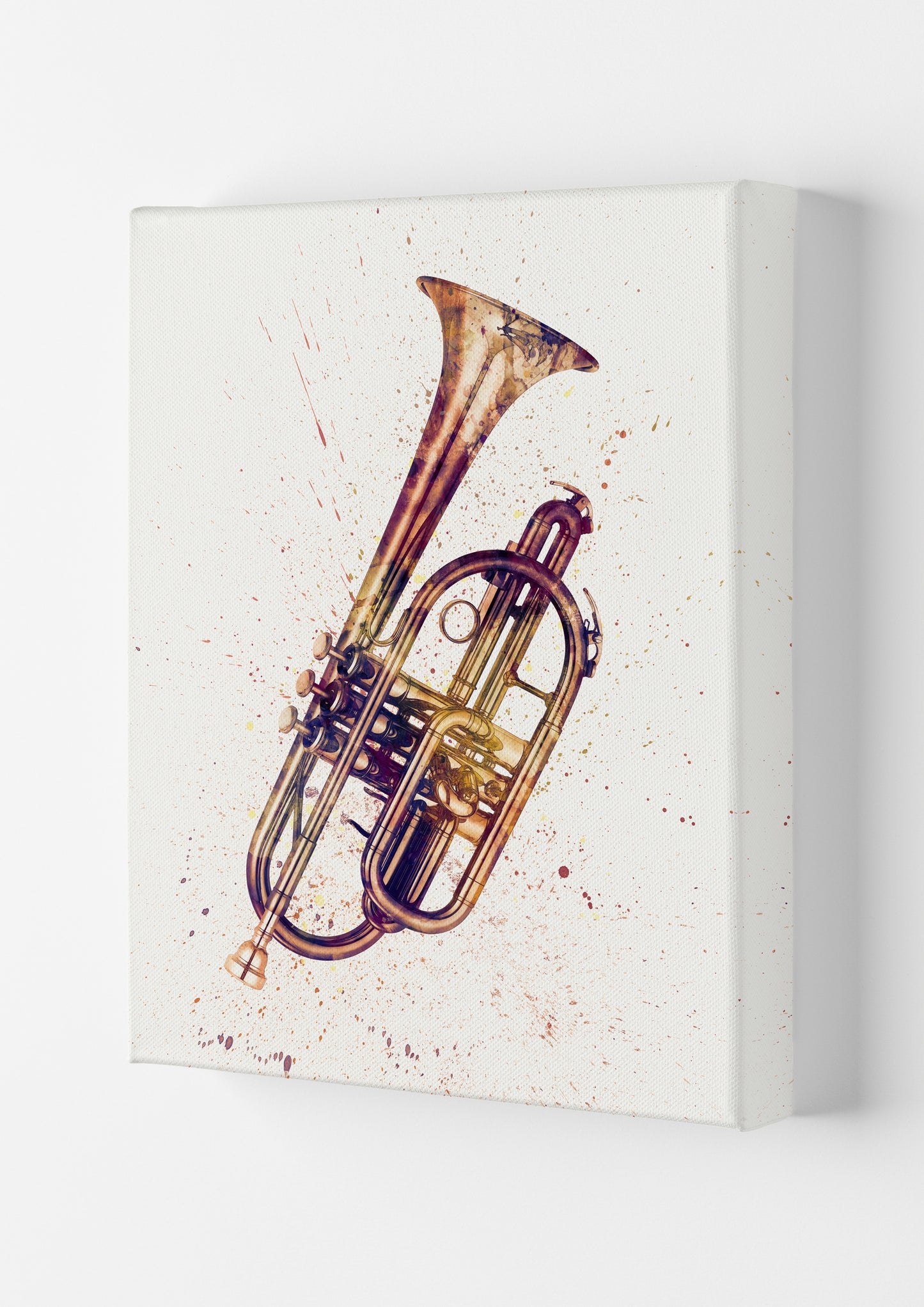Cornet Watercolour Music Art Print by Michael Tompsett Canvas