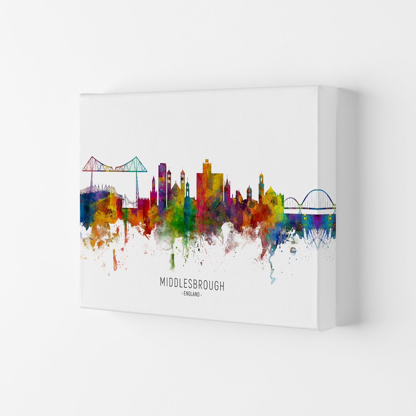 Middlesbrough England Skyline Art Print by Michael Tompsett Canvas