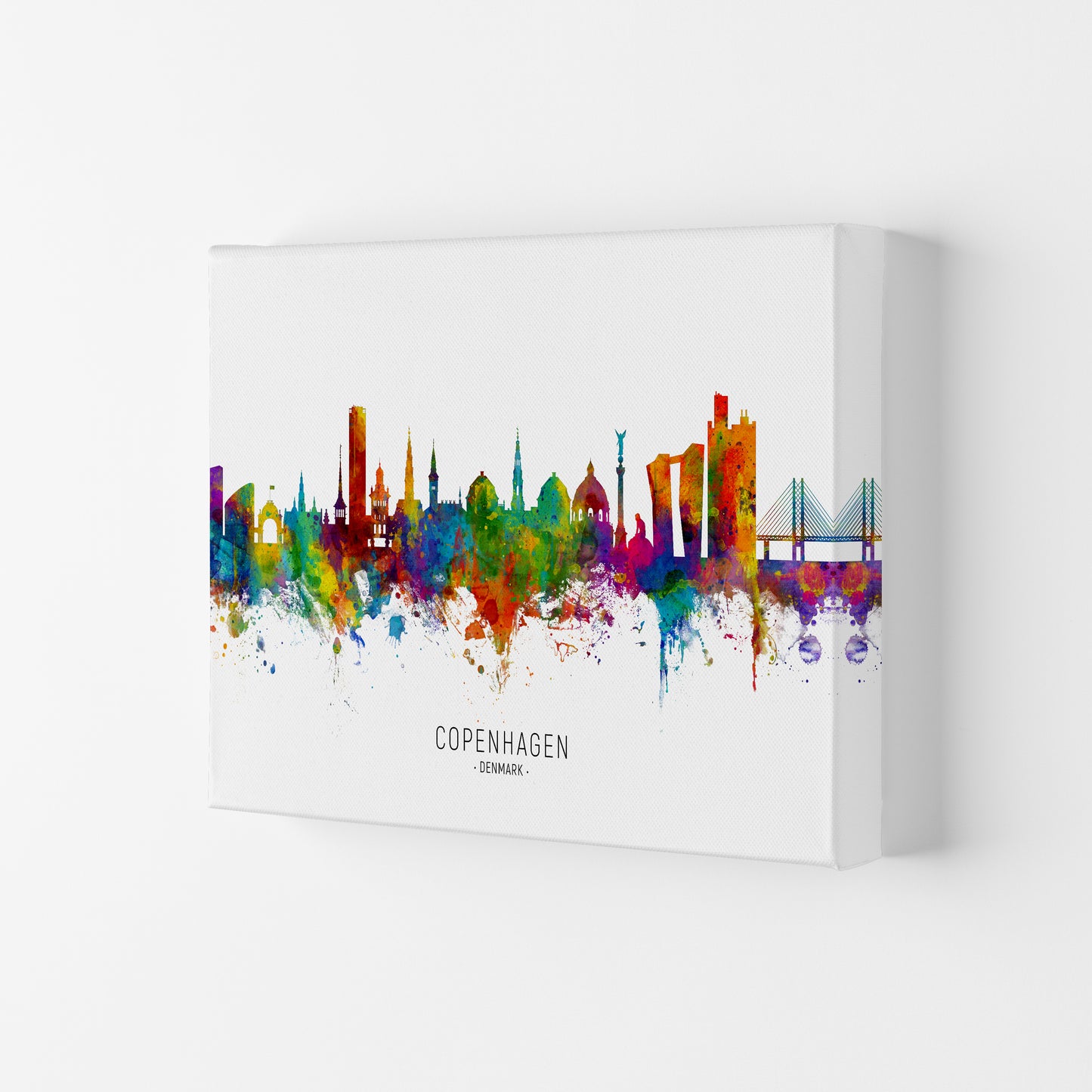 Copenhagen Denmark Skyline Art Print by Michael Tompsett Canvas
