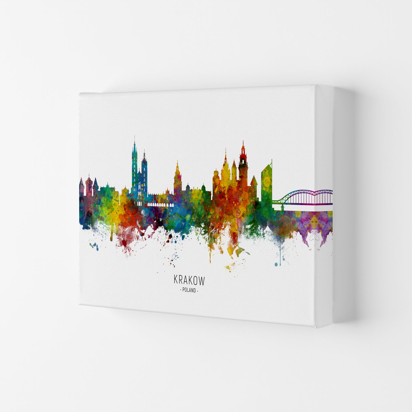 Krakow Poland Skyline Art Print by Michael Tompsett Canvas