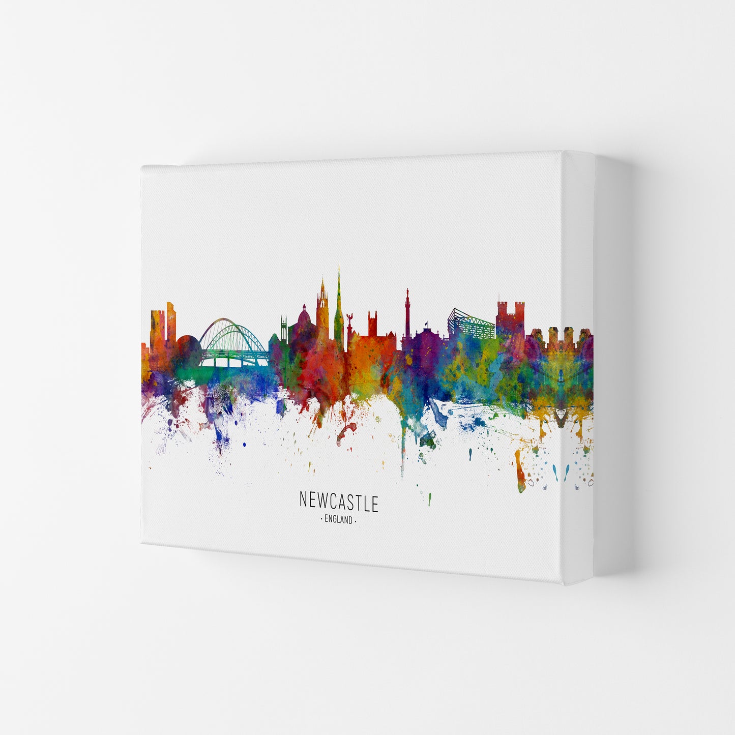 Newcastle England Skyline Art Print by Michael Tompsett Canvas