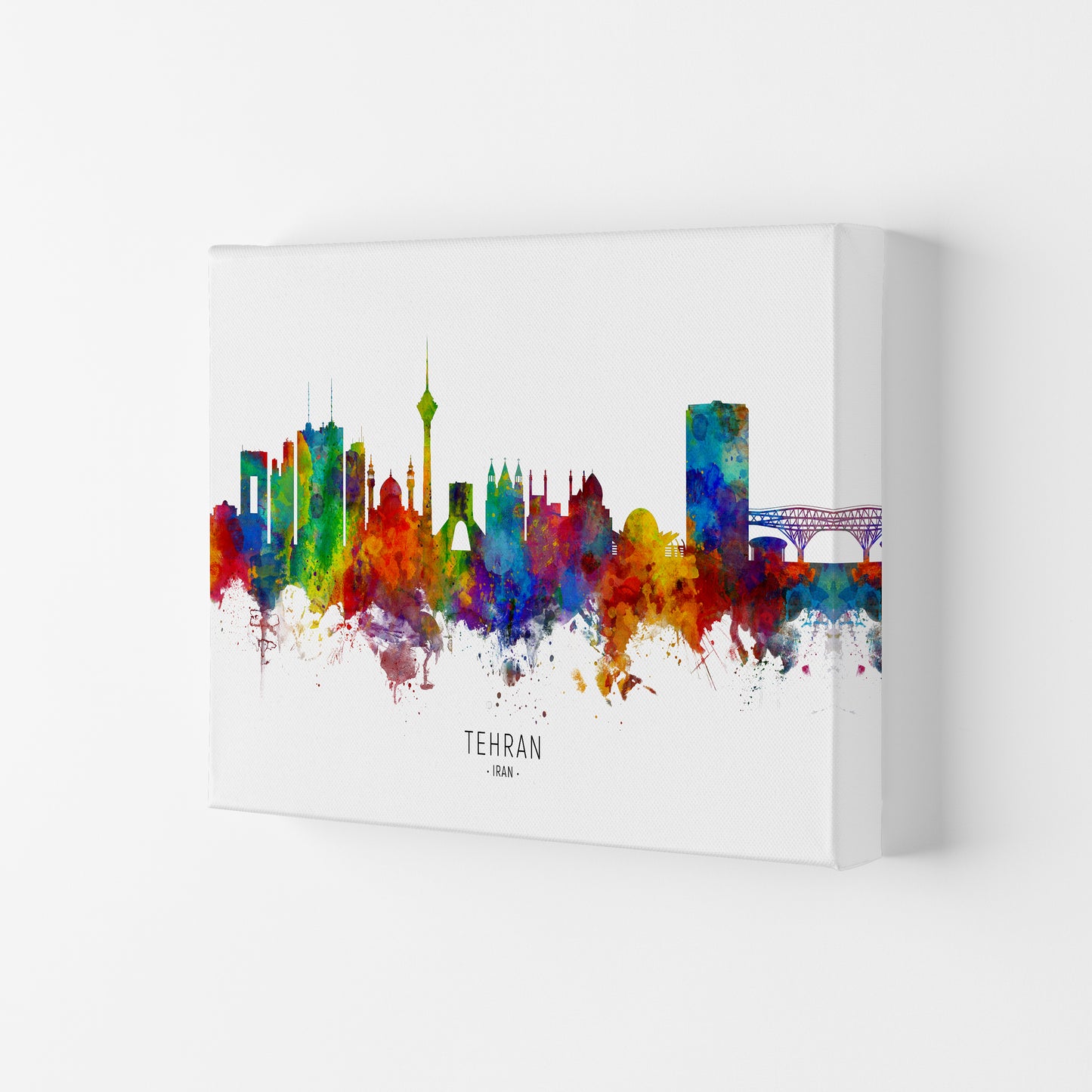 Tehran Iran Skyline Art Print by Michael Tompsett Canvas