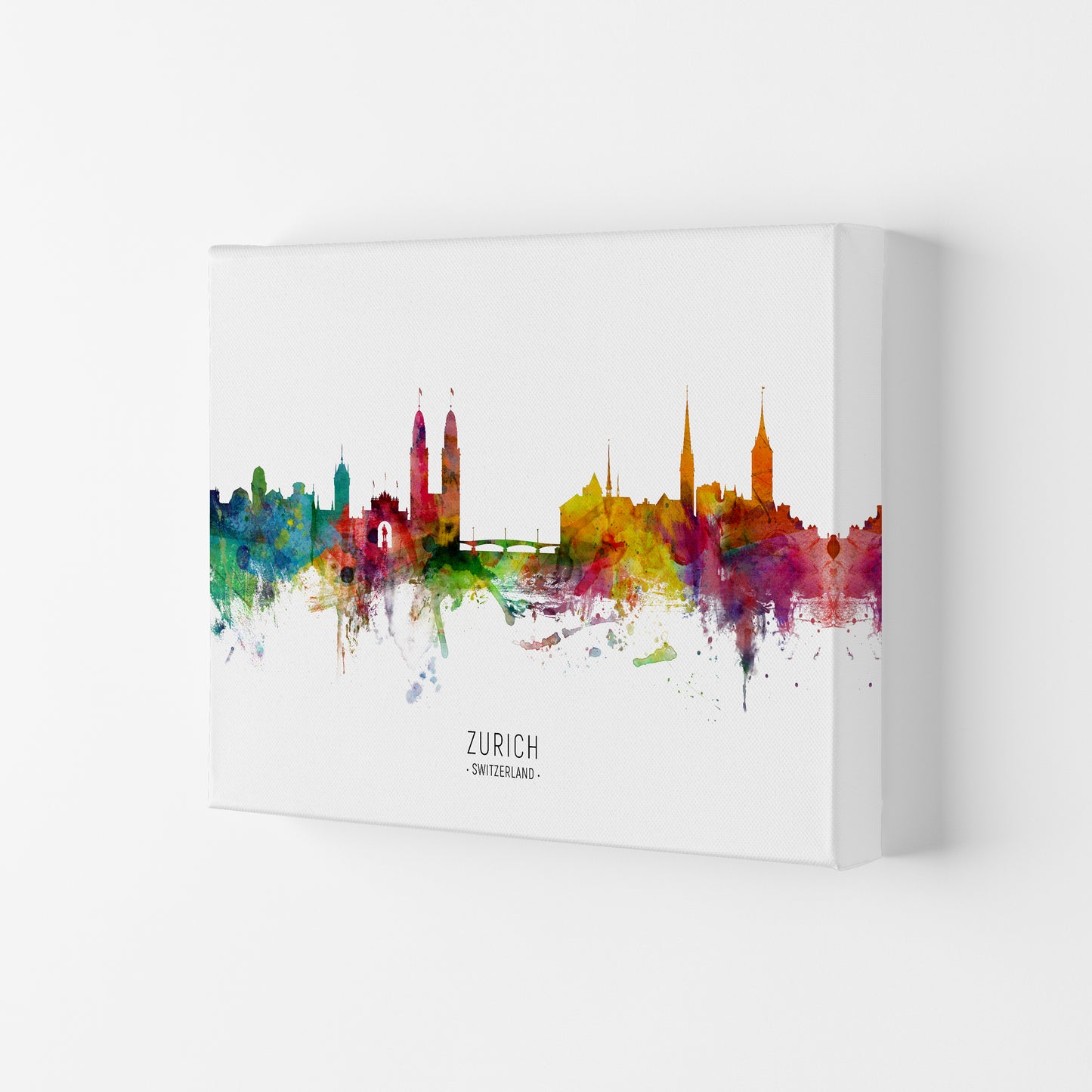 Zurich Switzerland Skyline Art Print by Michael Tompsett Canvas