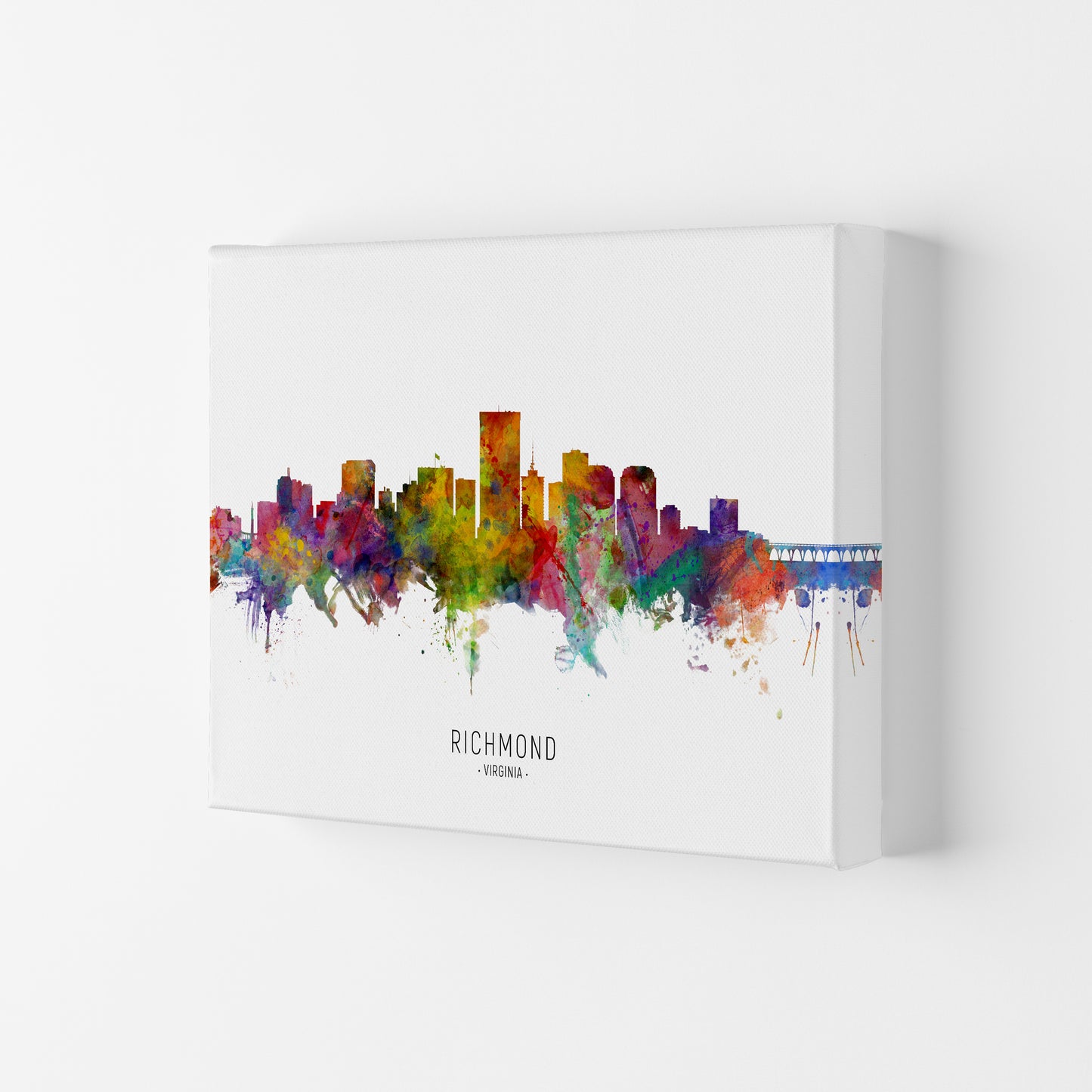 Richmond Virginia Skyline Art Print by Michael Tompsett Canvas