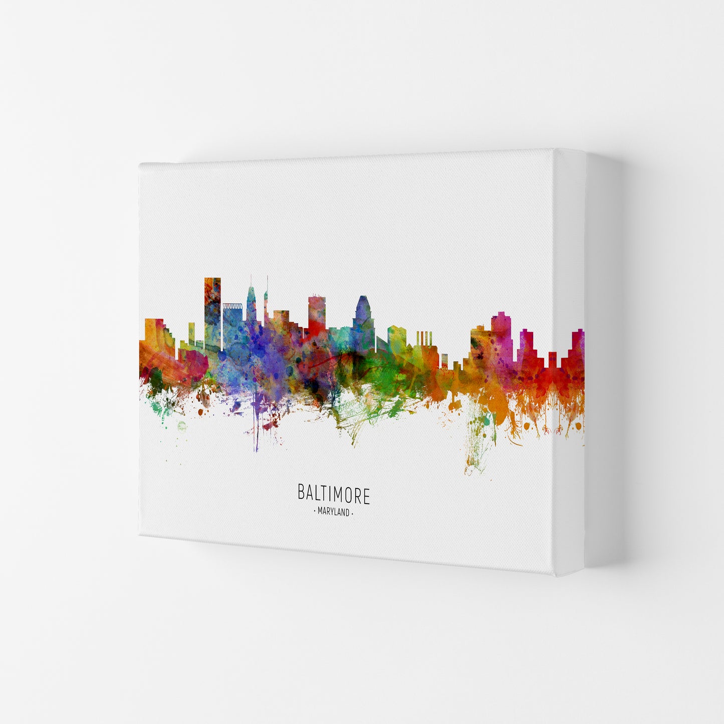 Baltimore Maryland Skyline Art Print by Michael Tompsett Canvas