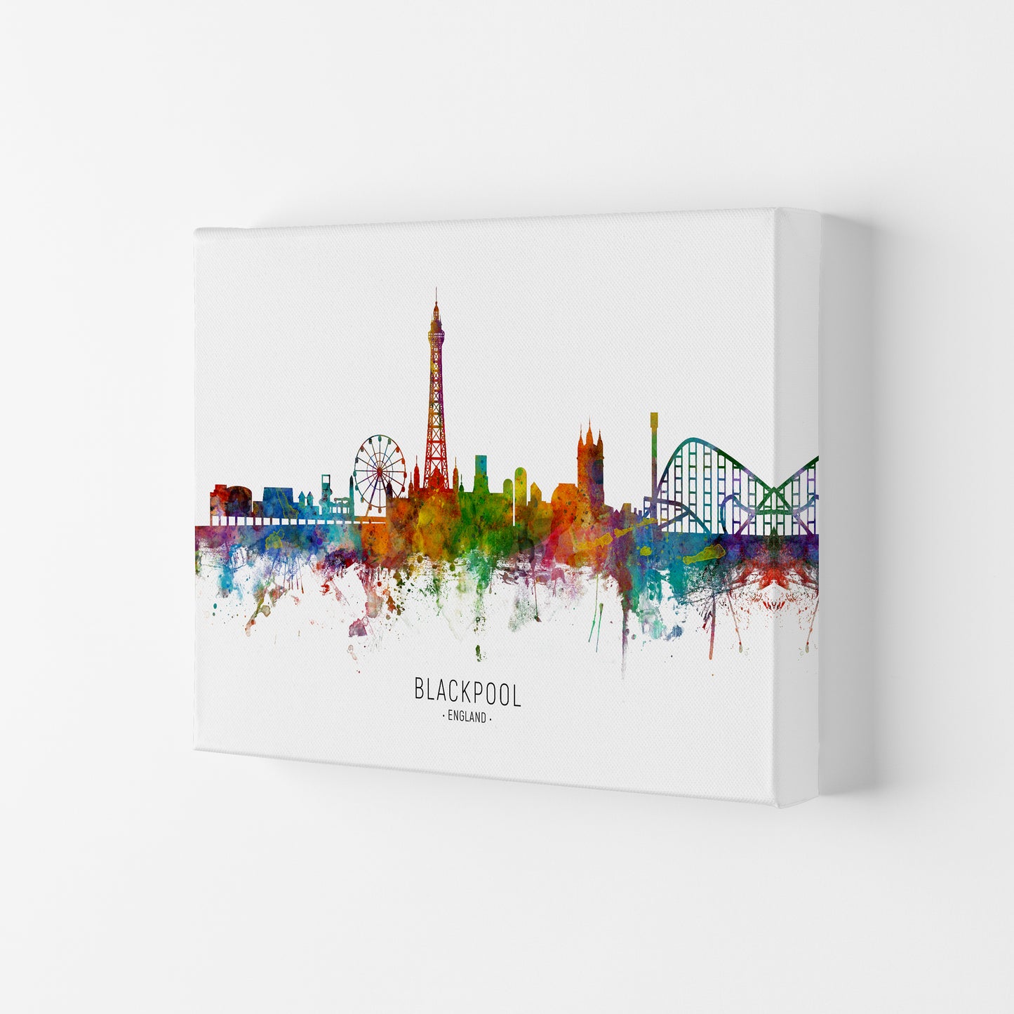 Blackpool England Skyline Art Print by Michael Tompsett Canvas