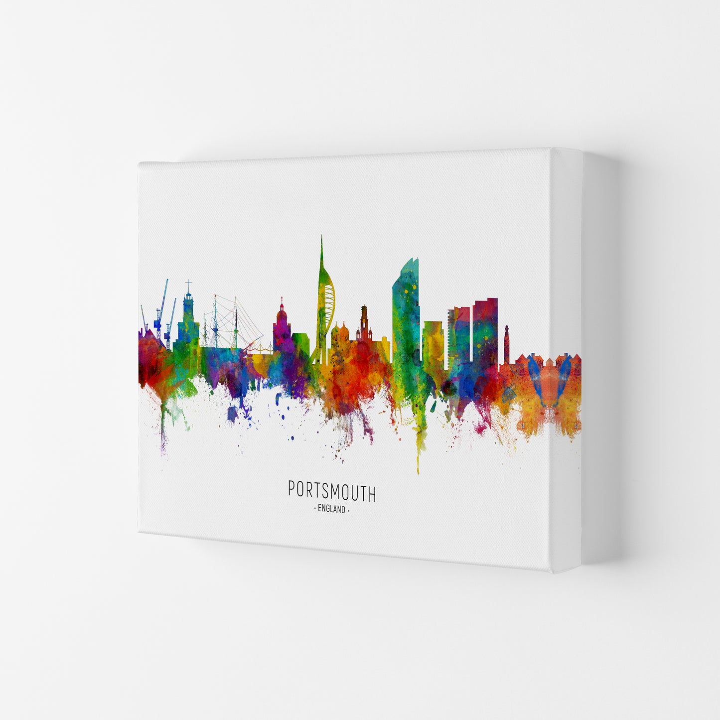 Portsmouth England Skyline Art Print by Michael Tompsett Canvas