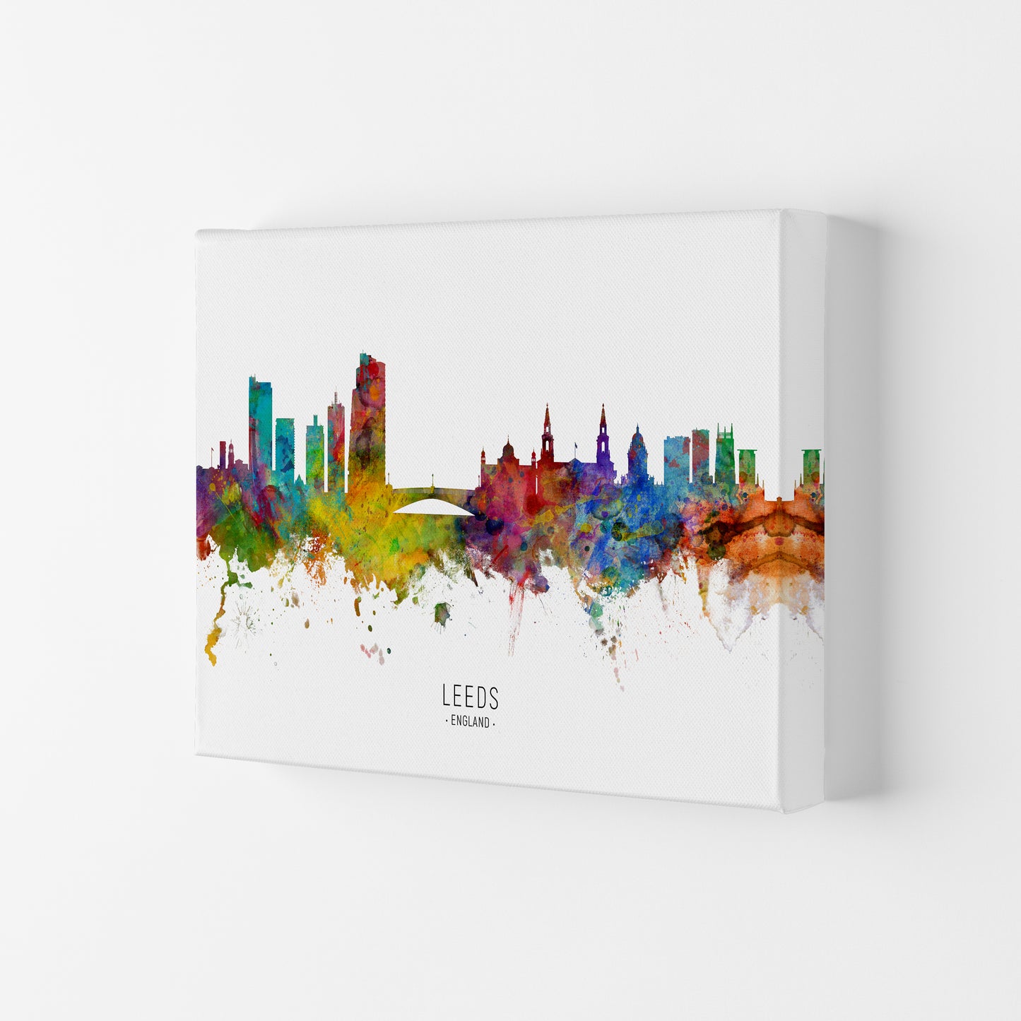 Leeds England Skyline Art Print by Michael Tompsett Canvas