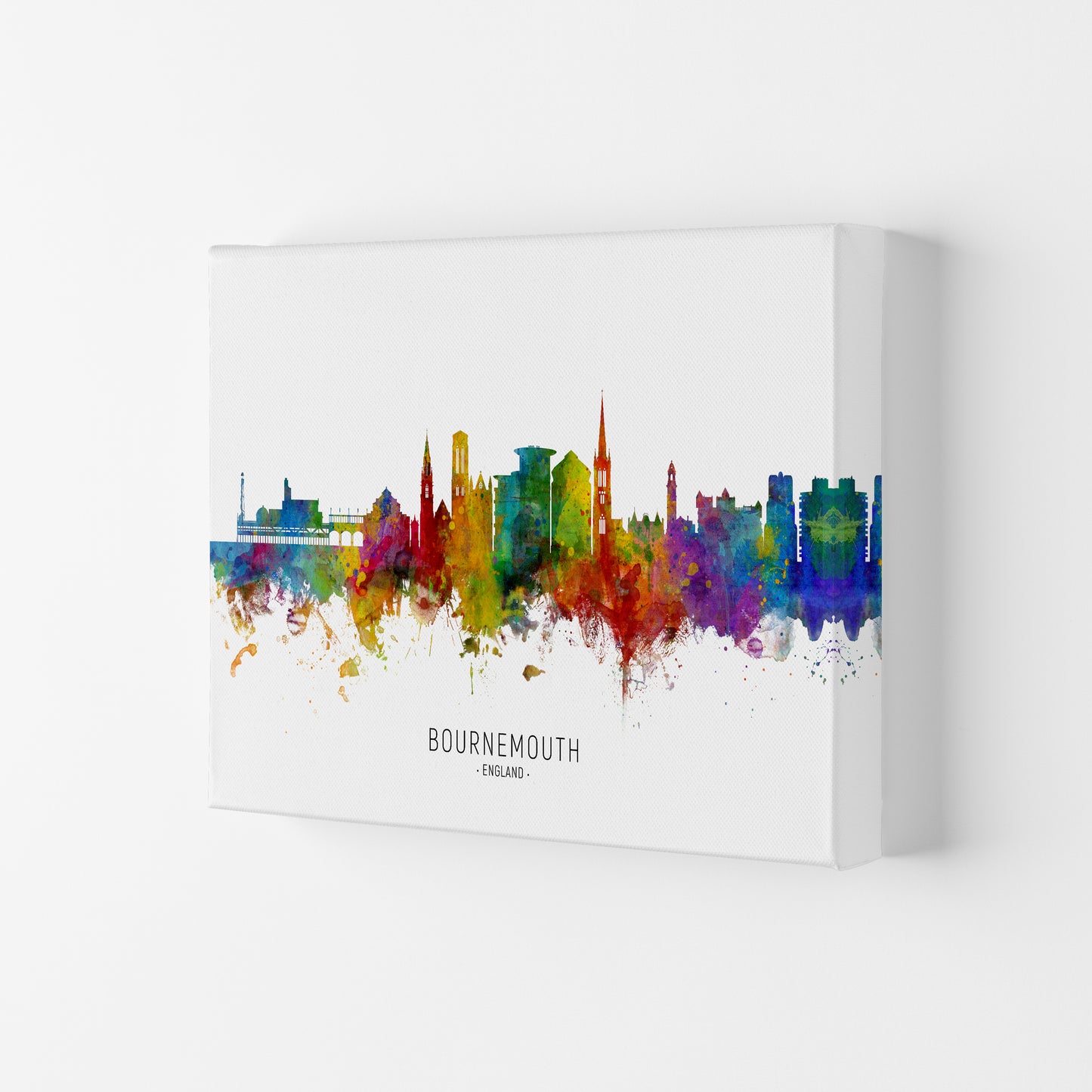 Bournemouth England Skyline Art Print by Michael Tompsett Canvas