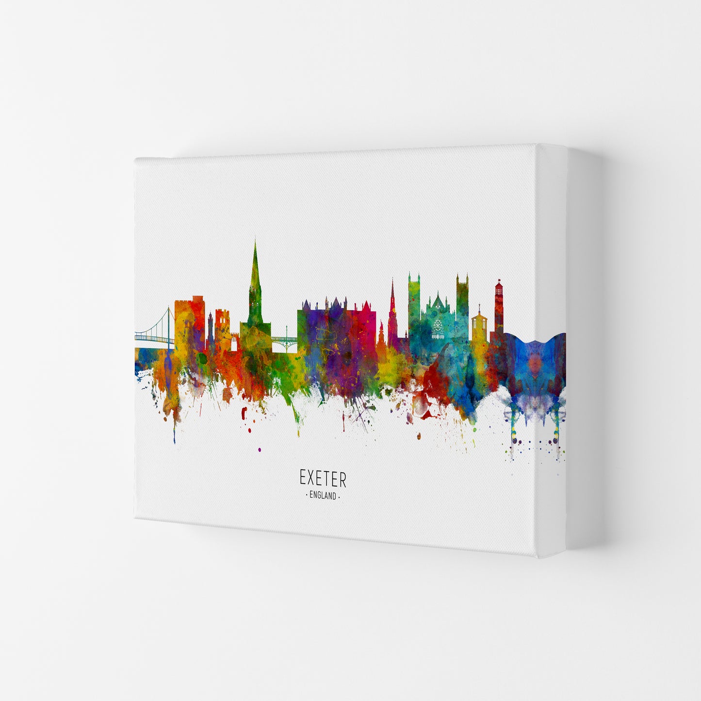 Exeter England Skyline Art Print by Michael Tompsett Canvas