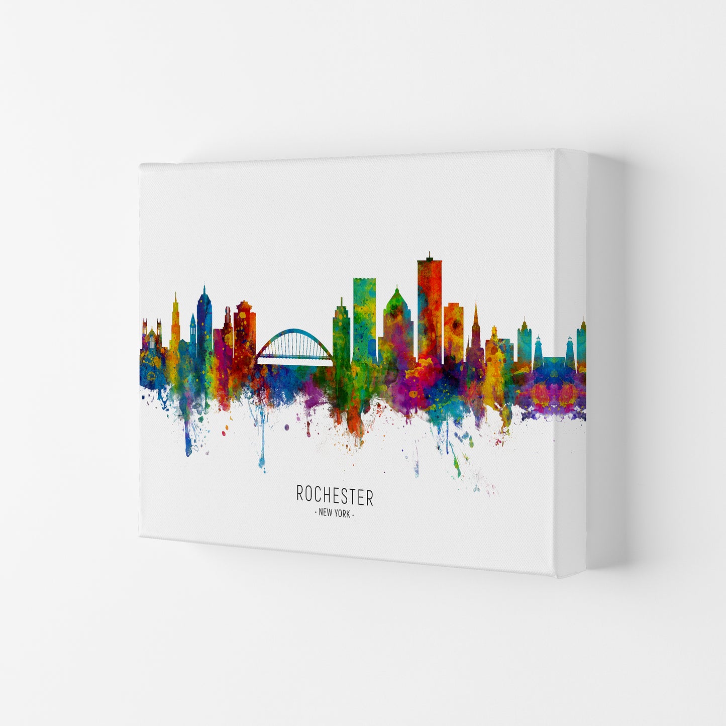 Rochester New York Skyline Art Print by Michael Tompsett Canvas
