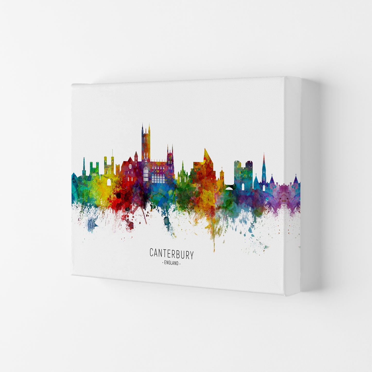 Canterbury England Skyline Art Print by Michael Tompsett Canvas