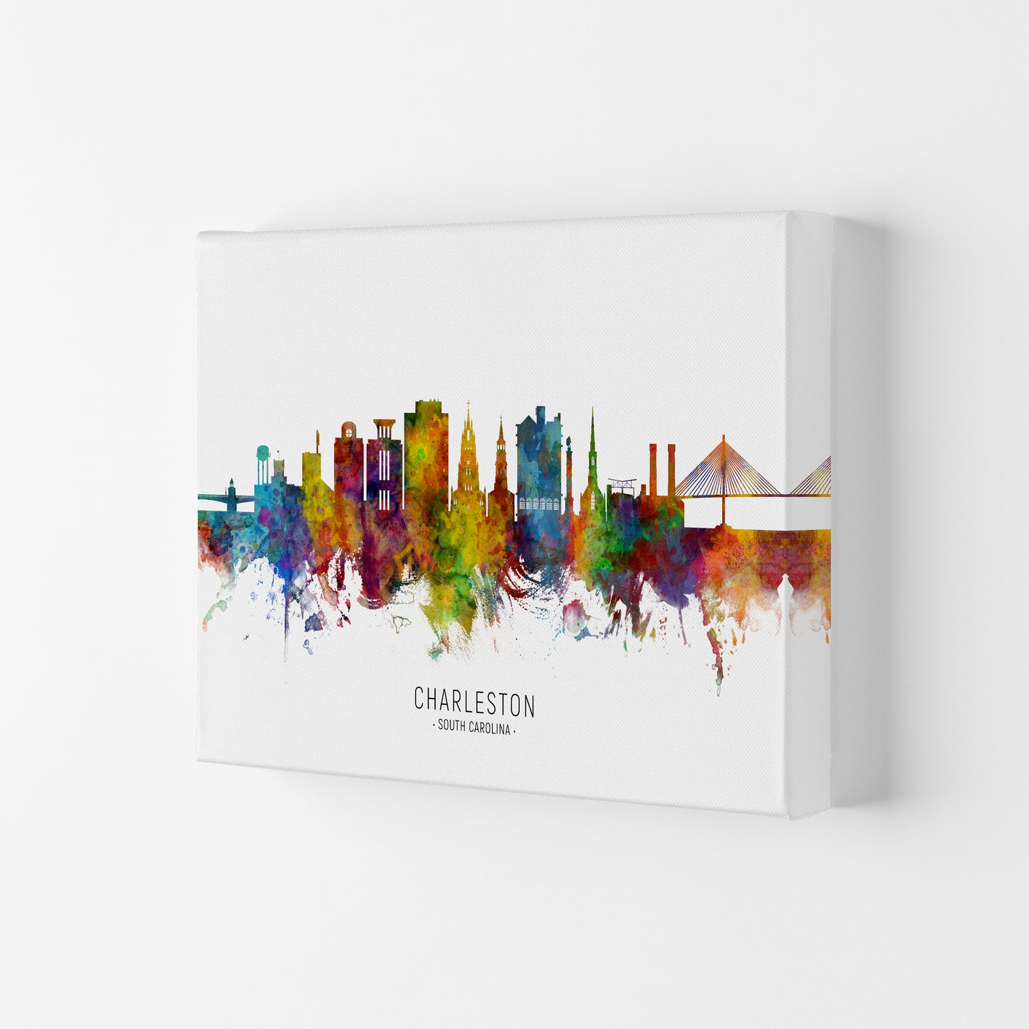 Charleston South Carolina Skyline Print by Michael Tompsett Canvas