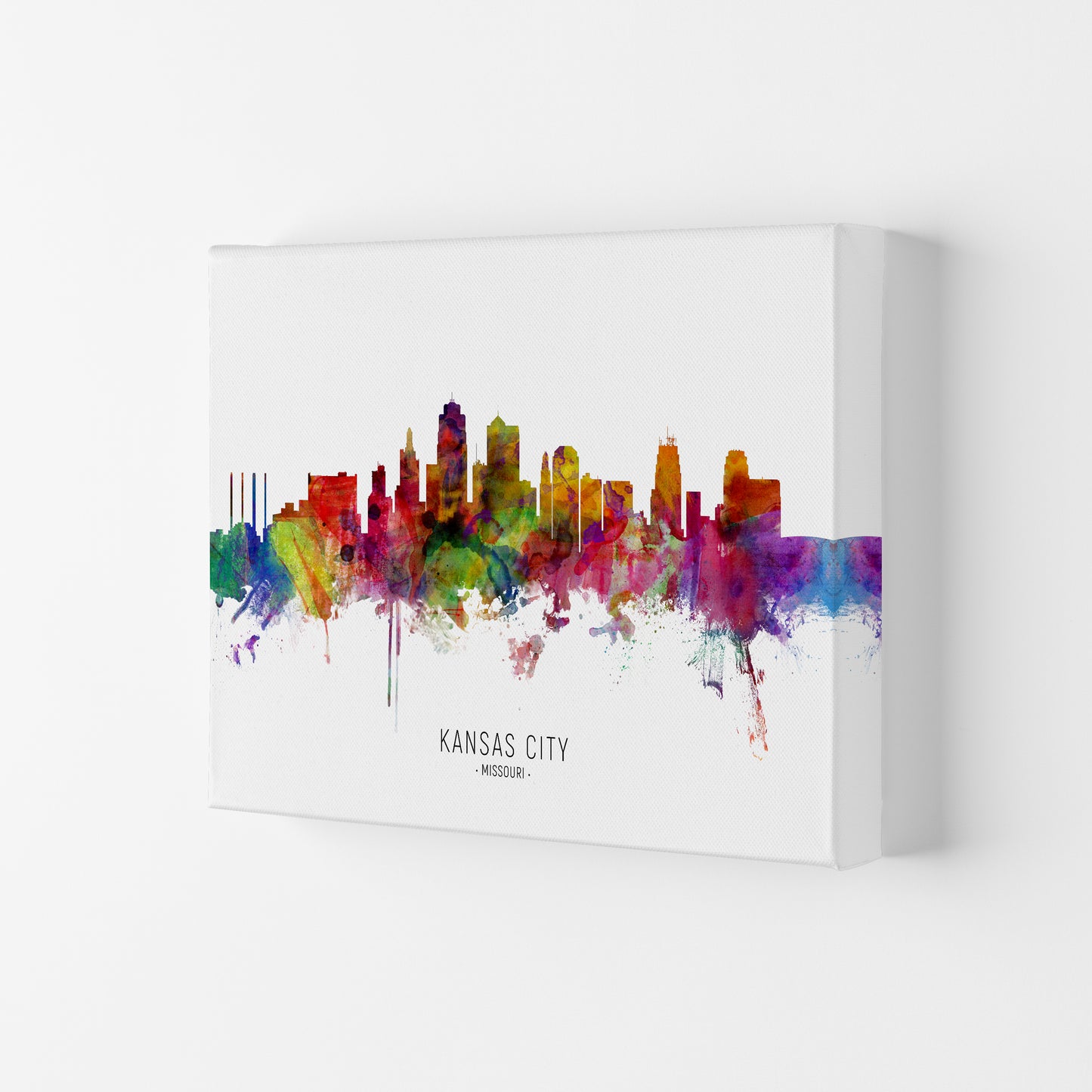 Kansas City Missouri Skyline Art Print by Michael Tompsett Canvas