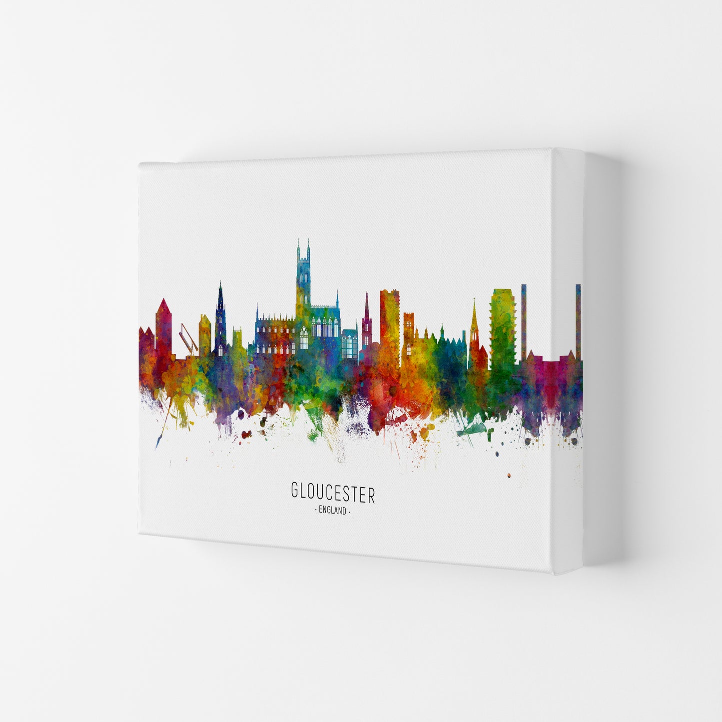 Gloucester England Skyline Art Print by Michael Tompsett Canvas
