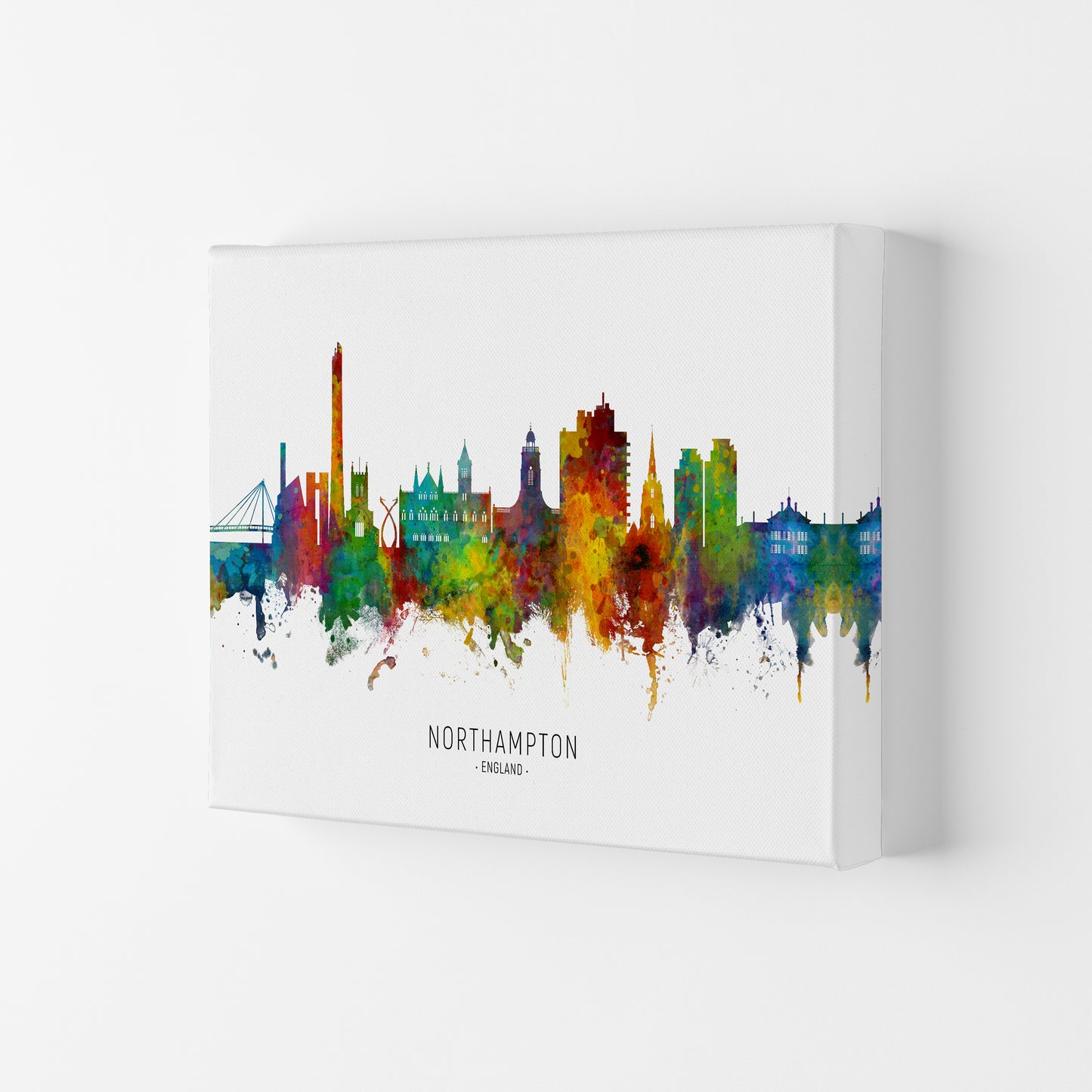 Northampton England Skyline Art Print by Michael Tompsett Canvas