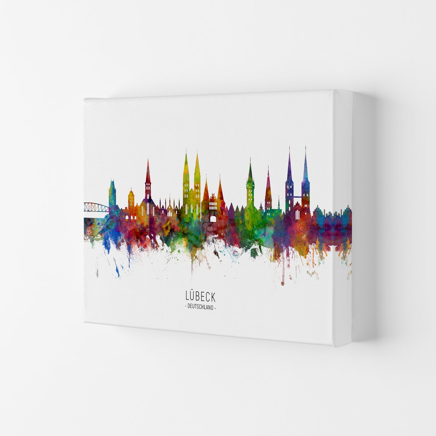 Lubeck Deutschland Skyline Art Print by Michael Tompsett Canvas