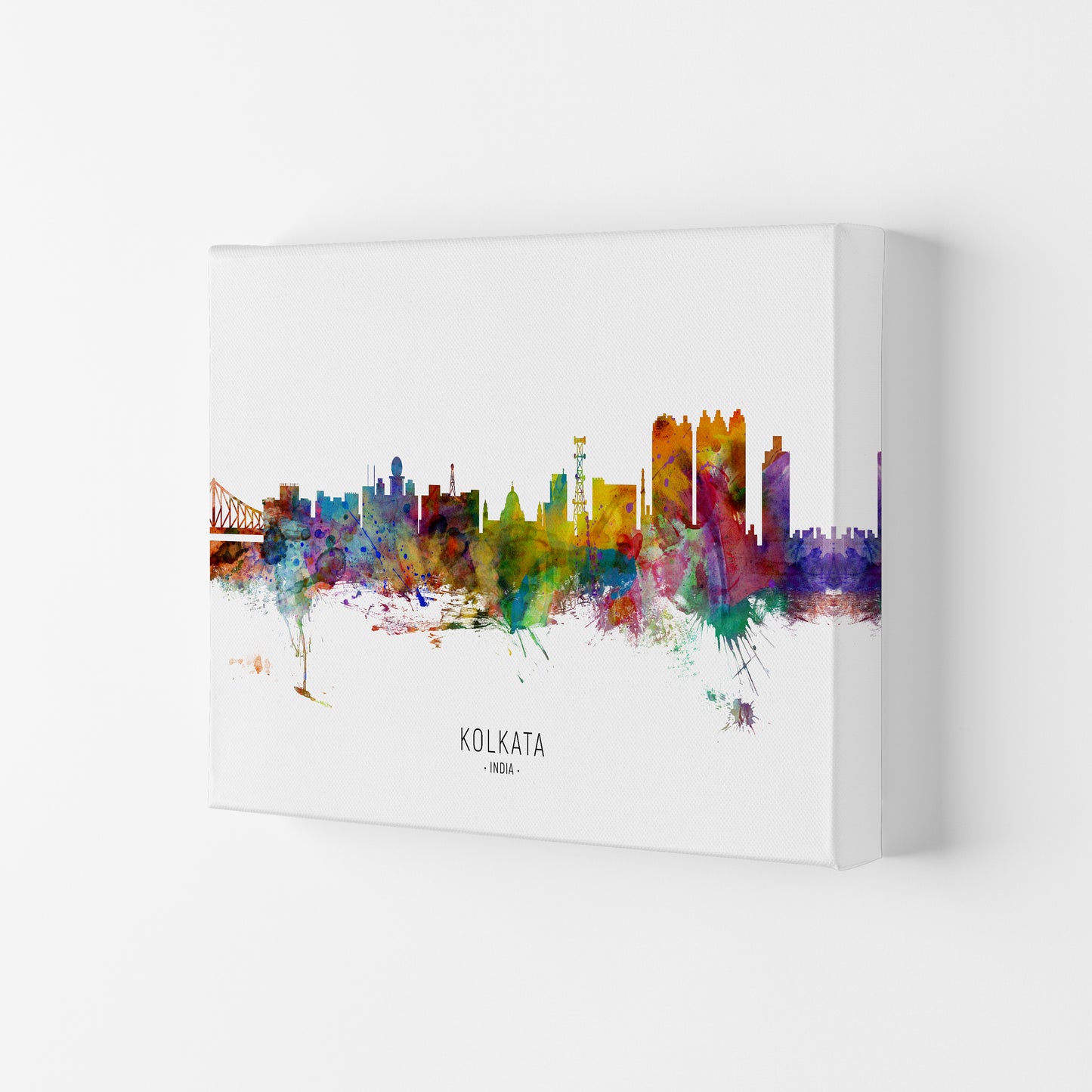 Kolkata India Skyline Art Print by Michael Tompsett Canvas