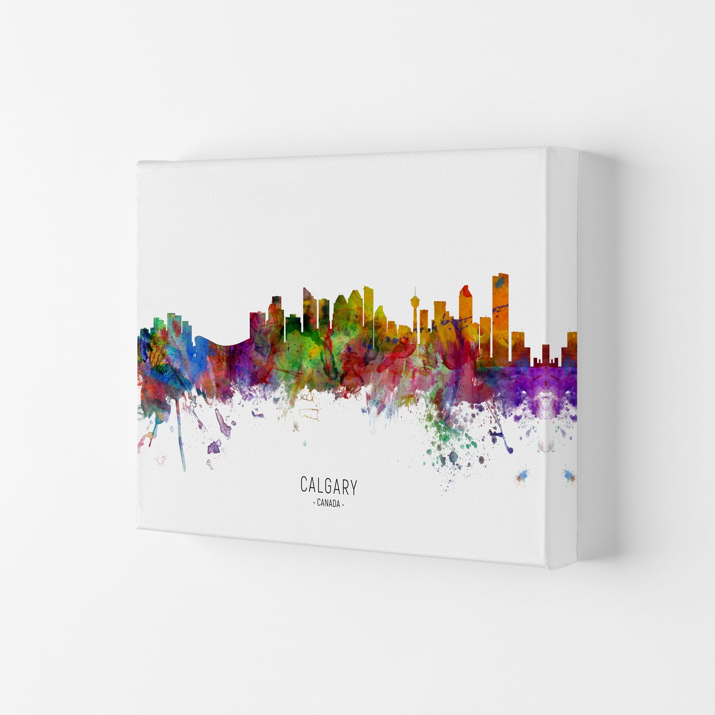 Calgary Canada Skyline Art Print by Michael Tompsett Canvas