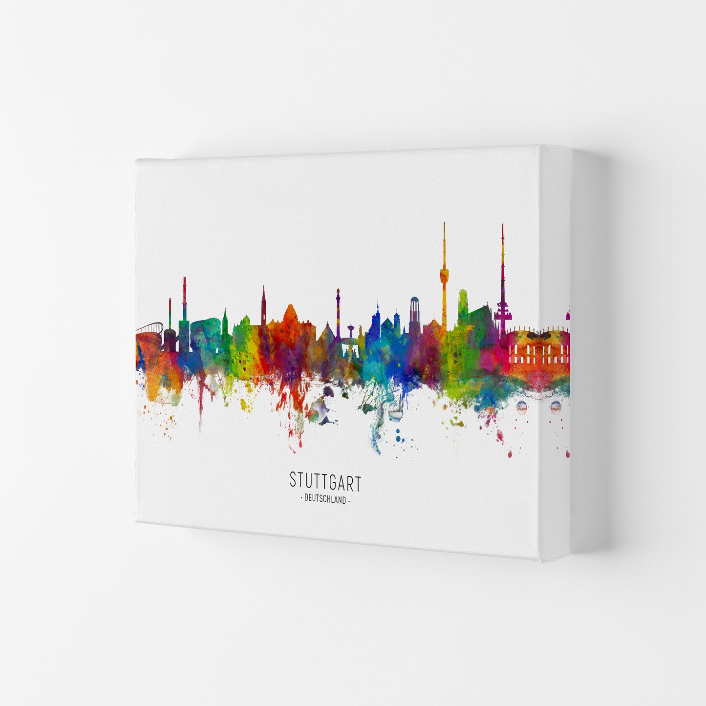 Stuttgart Deutschland Skyline Art Print by Michael Tompsett Canvas