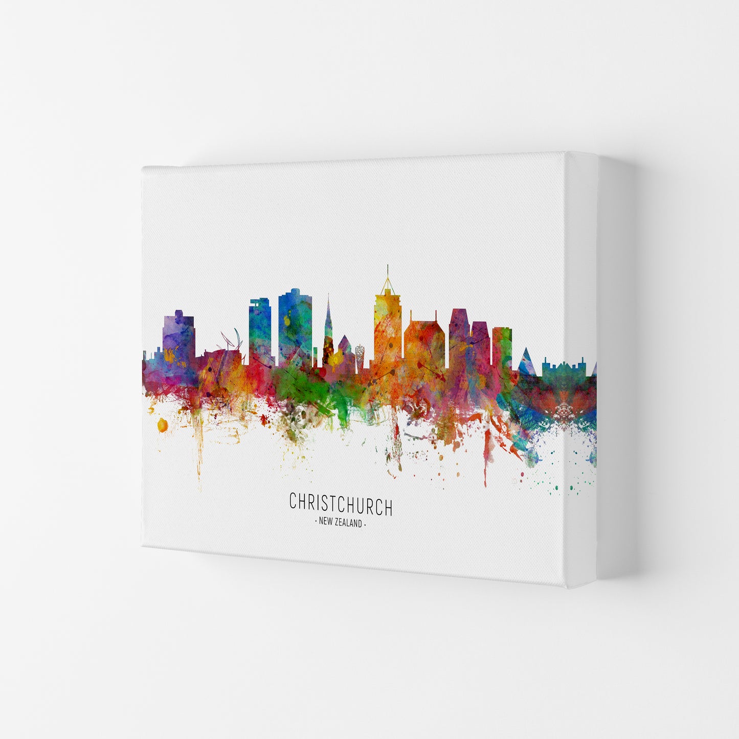 Christchurch New Zealand Skyline Print by Michael Tompsett Canvas