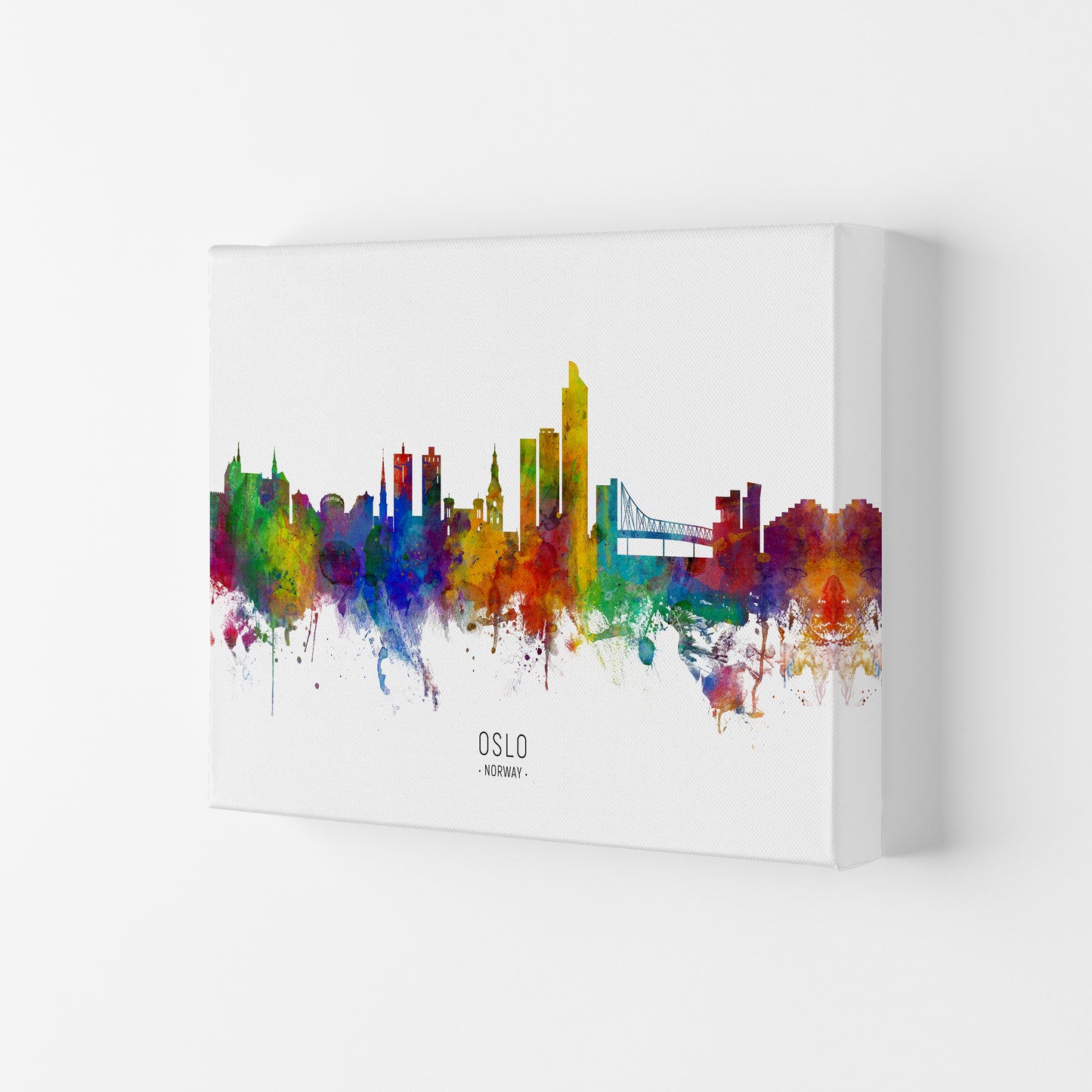 Oslo Norway Skyline Art Print by Michael Tompsett Canvas