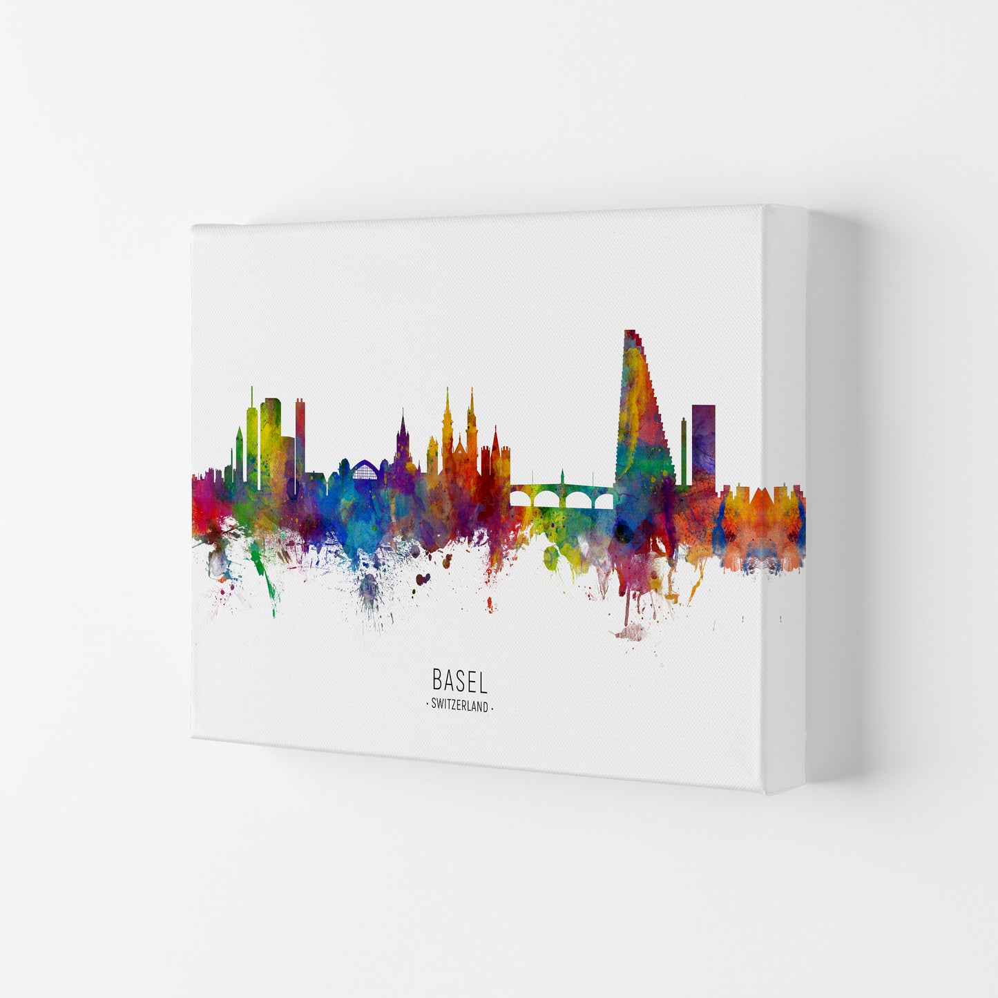 Basel Switzerland Skyline Art Print by Michael Tompsett Canvas