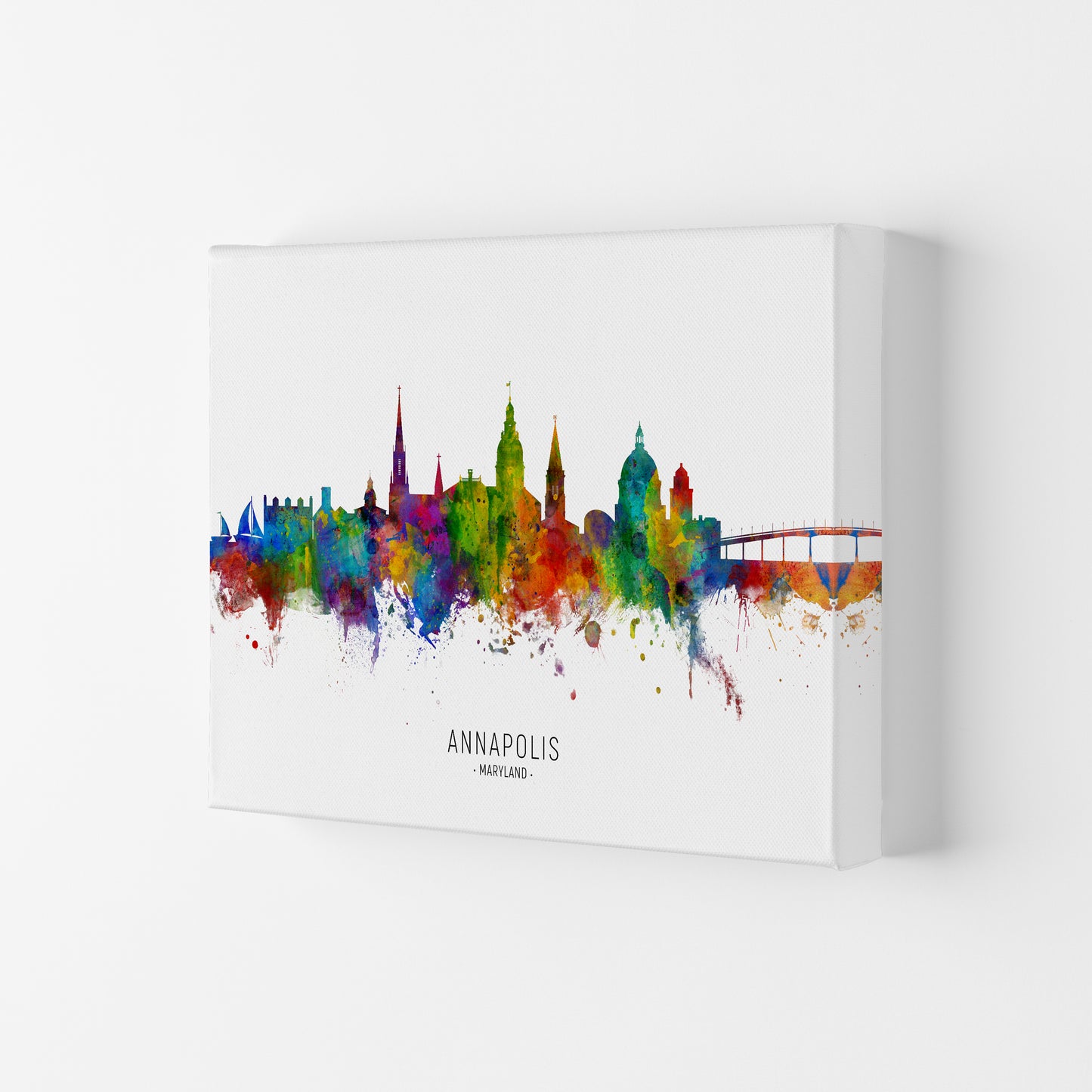 Annapolis Maryland Skyline Art Print by Michael Tompsett Canvas