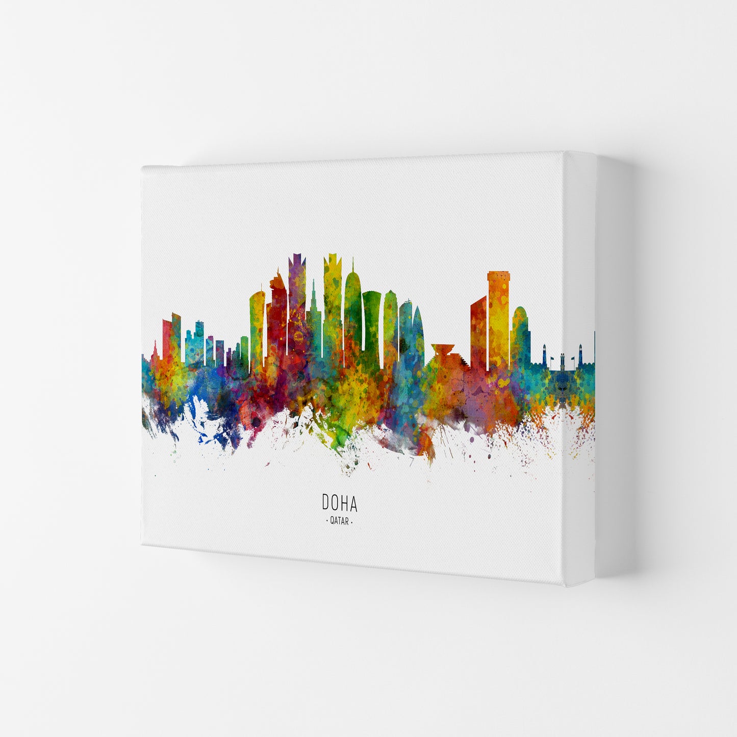 Doha Qatar Skyline Art Print by Michael Tompsett Canvas