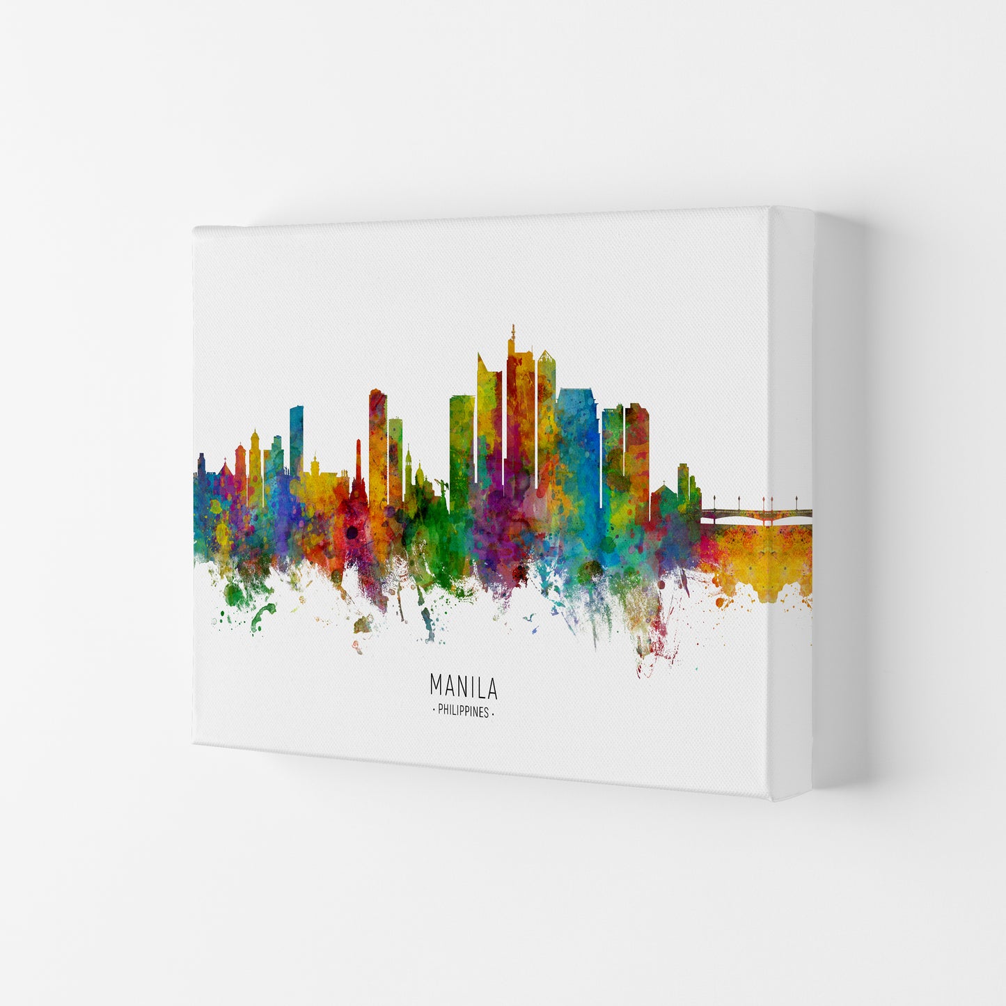 Manila Philippines Skyline Art Print by Michael Tompsett Canvas