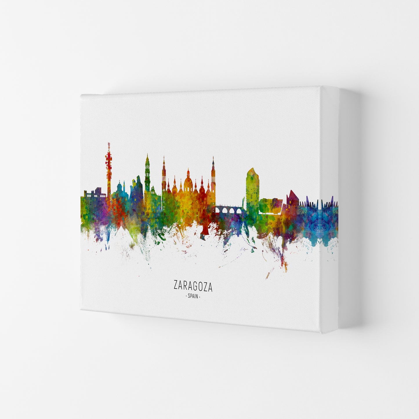 Zaragoza Spain Skyline Art Print by Michael Tompsett Canvas