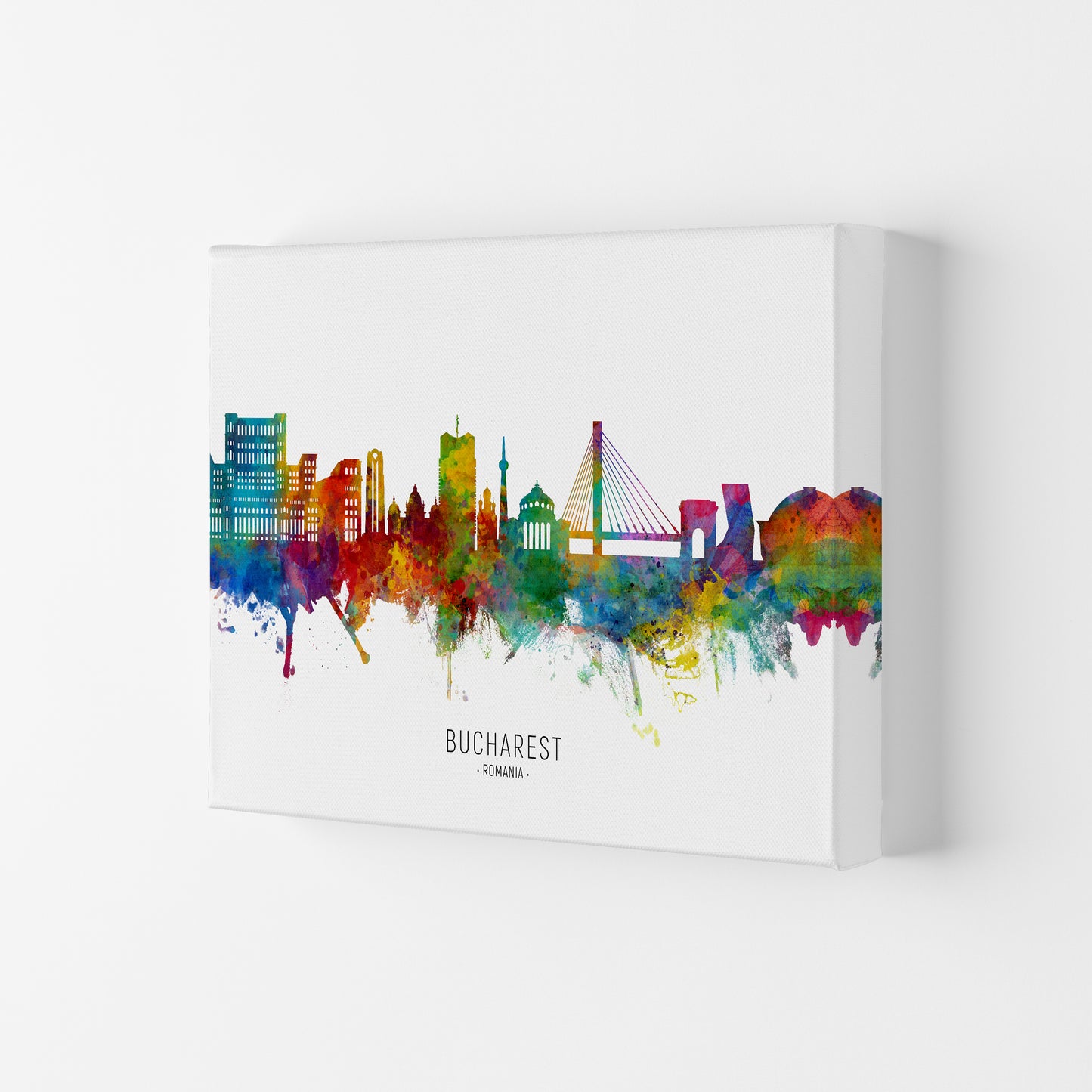 Bucharest Romania Skyline Art Print by Michael Tompsett Canvas