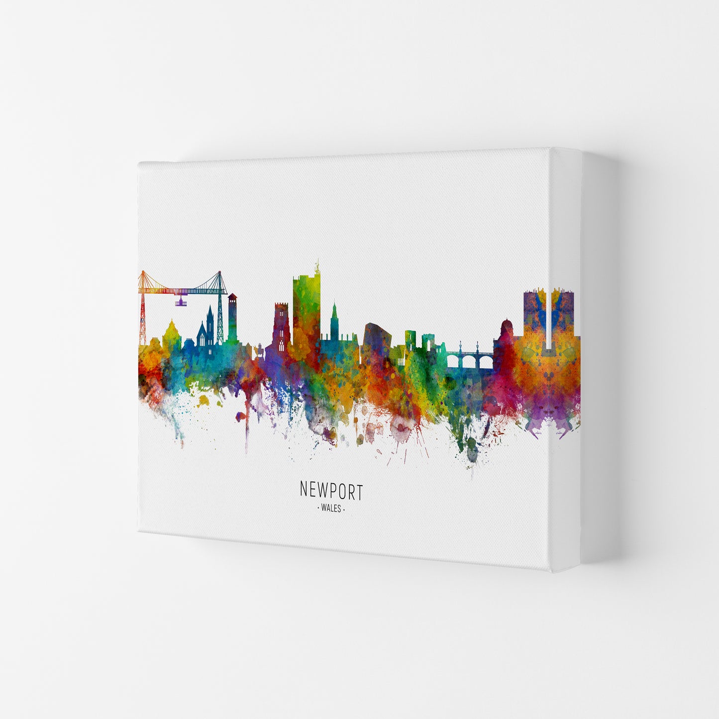 Newport Wales Skyline Art Print by Michael Tompsett Canvas