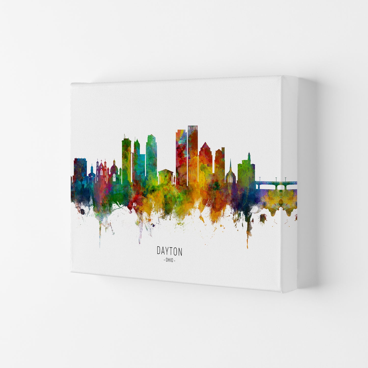 Dayton Ohio Skyline Art Print by Michael Tompsett Canvas