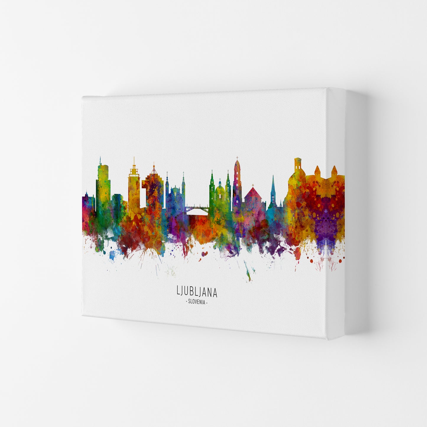 Ljubljana Slovenia Skyline Art Print by Michael Tompsett Canvas