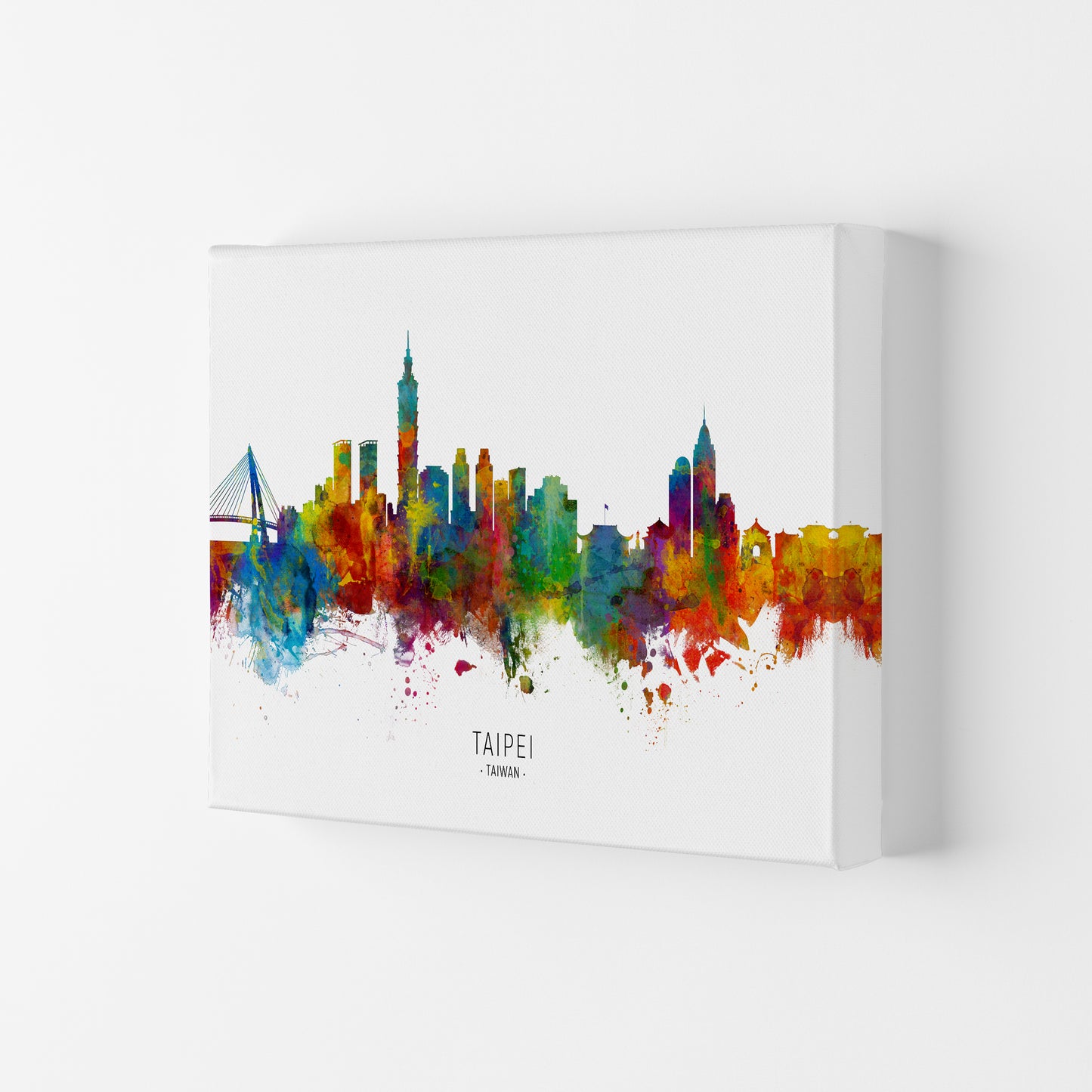Taipei Taiwan Skyline Art Print by Michael Tompsett Canvas