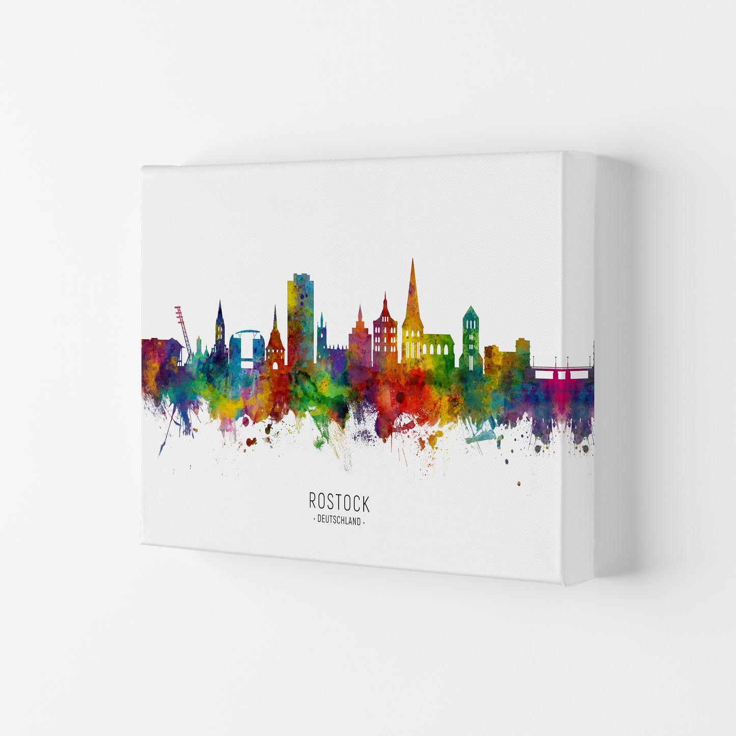 Rostock Deutschland Skyline Art Print by Michael Tompsett Canvas