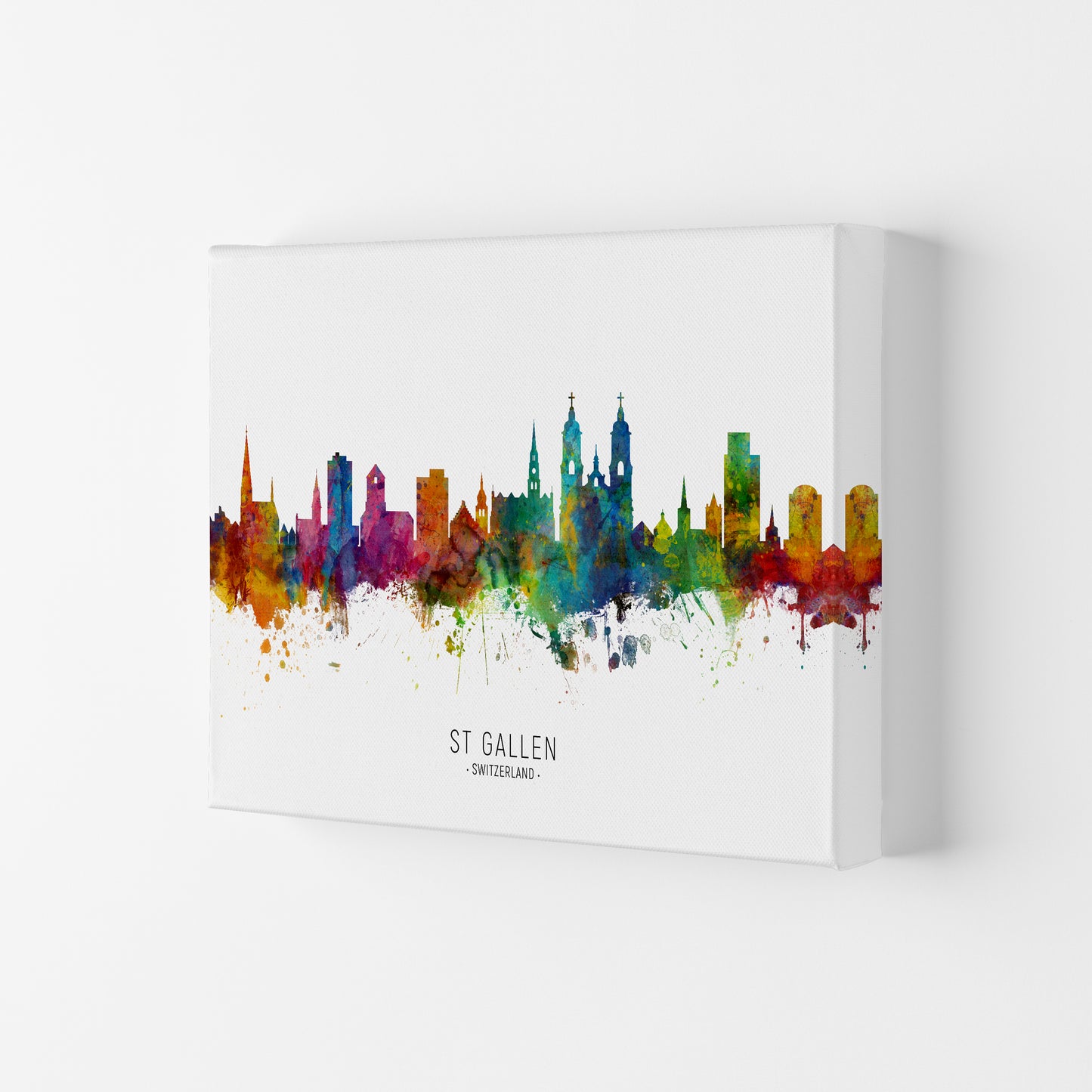 St Gallen Switzerland Skyline Art Print by Michael Tompsett Canvas