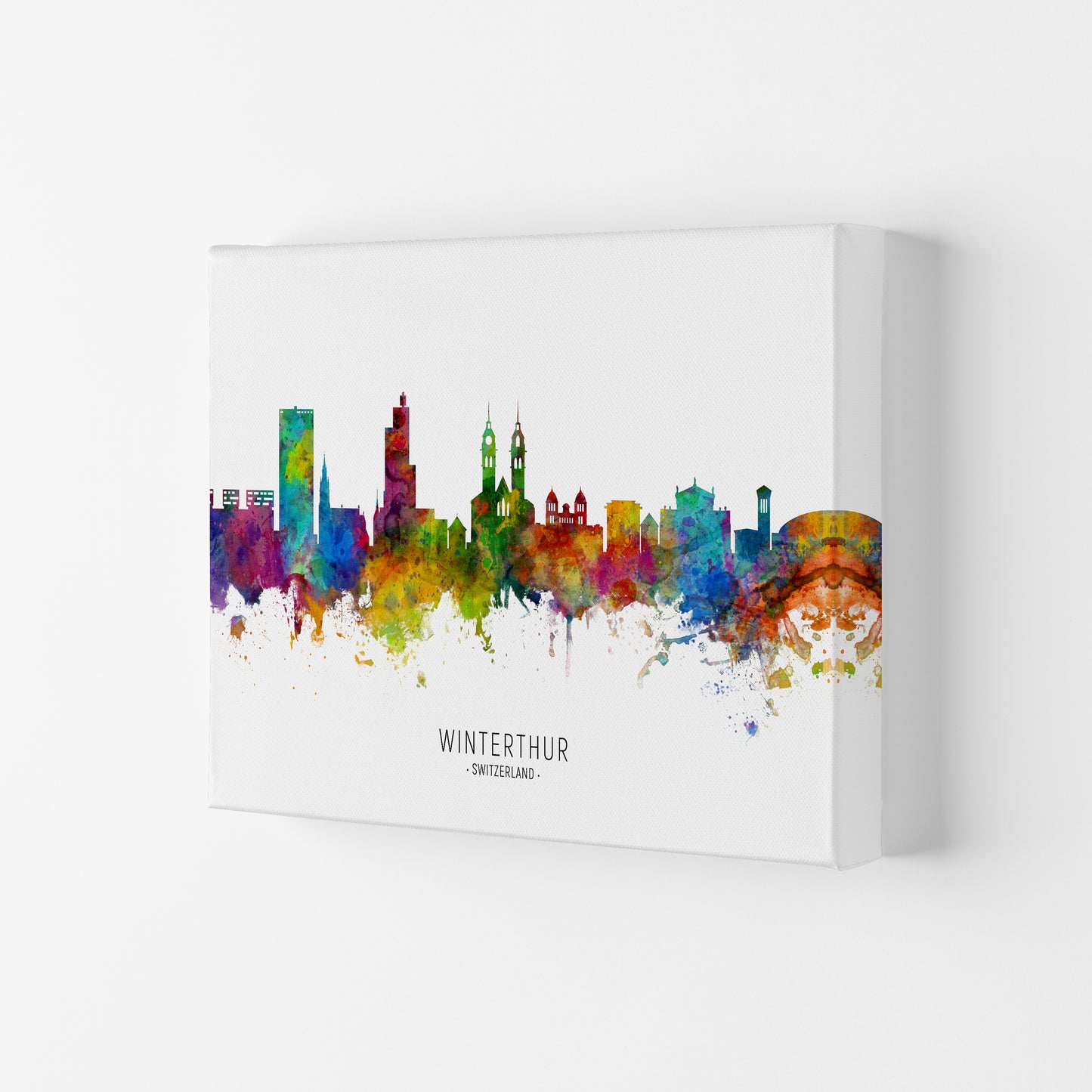 Winterthur Switzerland Skyline Art Print by Michael Tompsett Canvas
