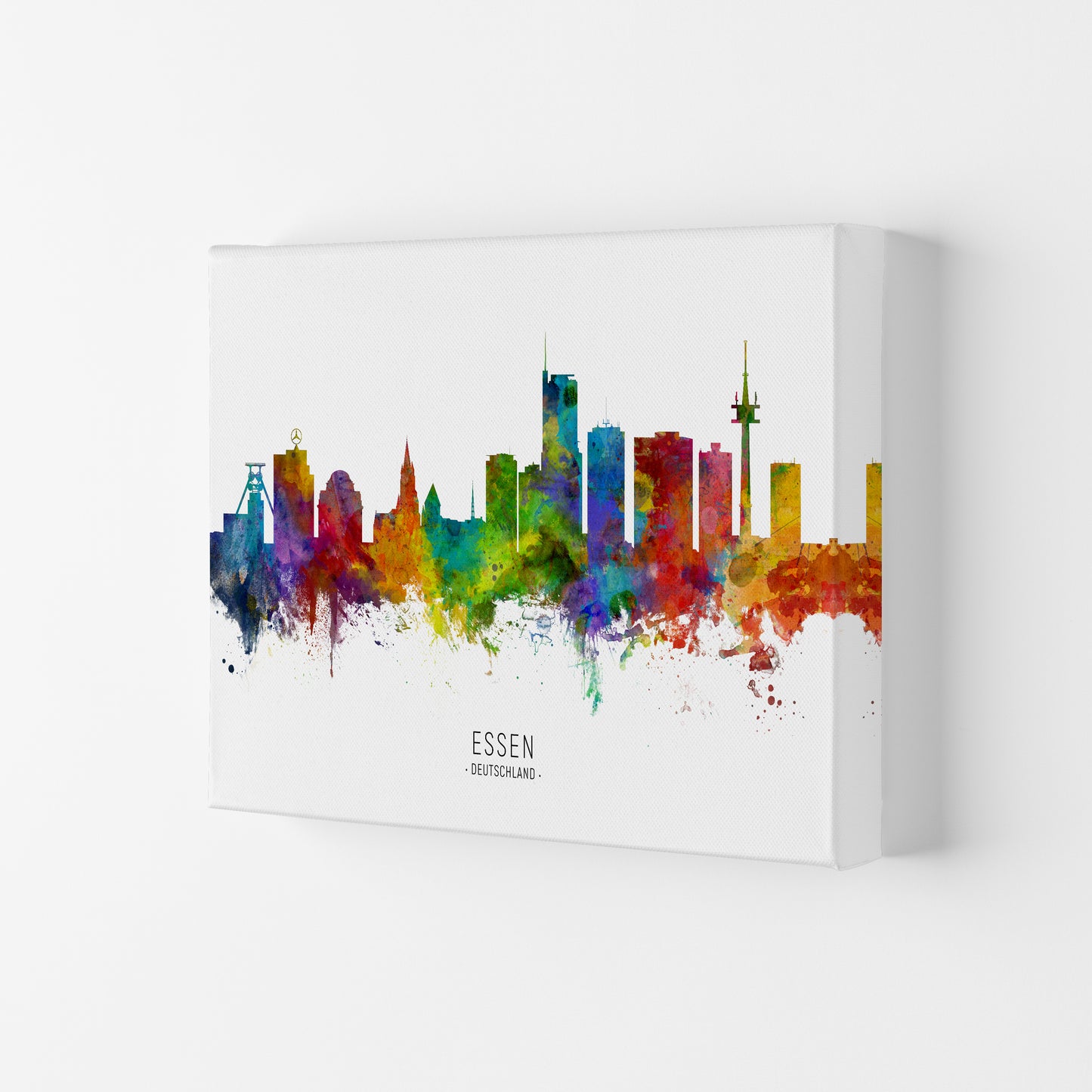 Essen Deutschland Skyline Art Print by Michael Tompsett Canvas