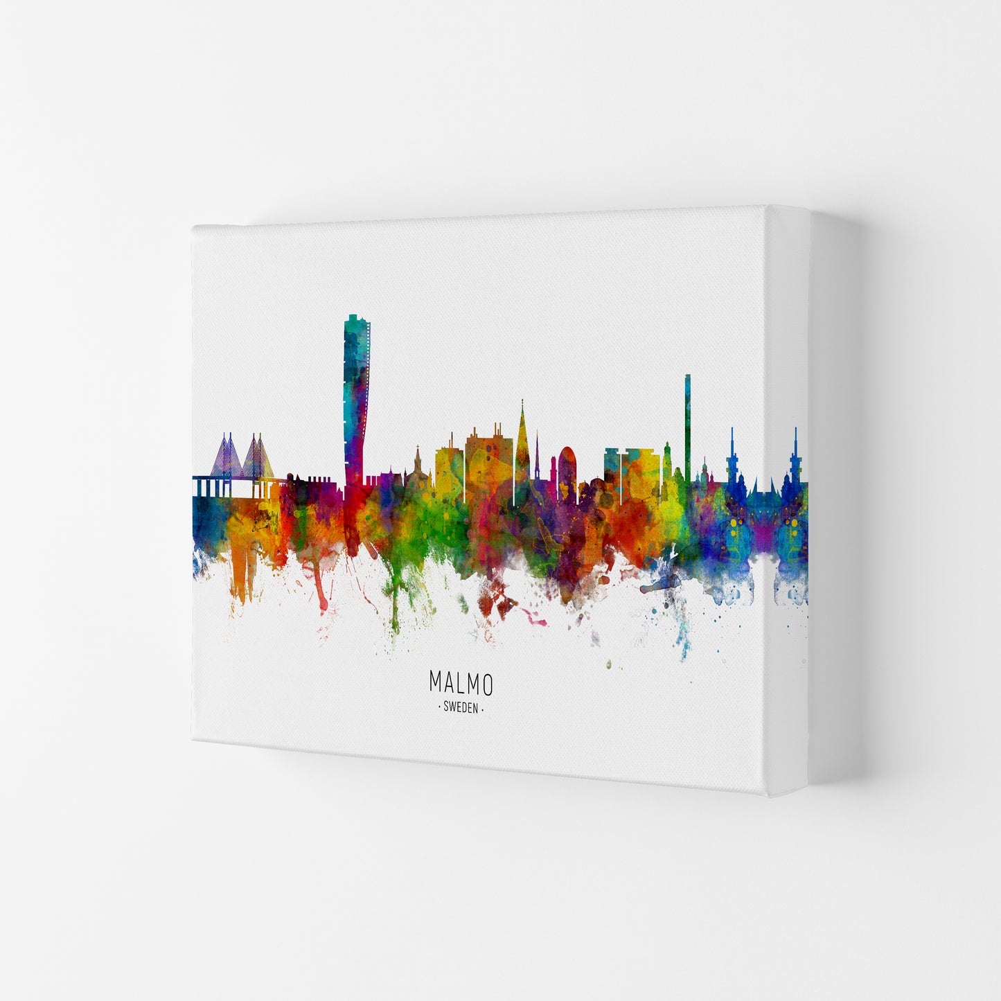 Malmo Sweden Skyline Art Print by Michael Tompsett Canvas