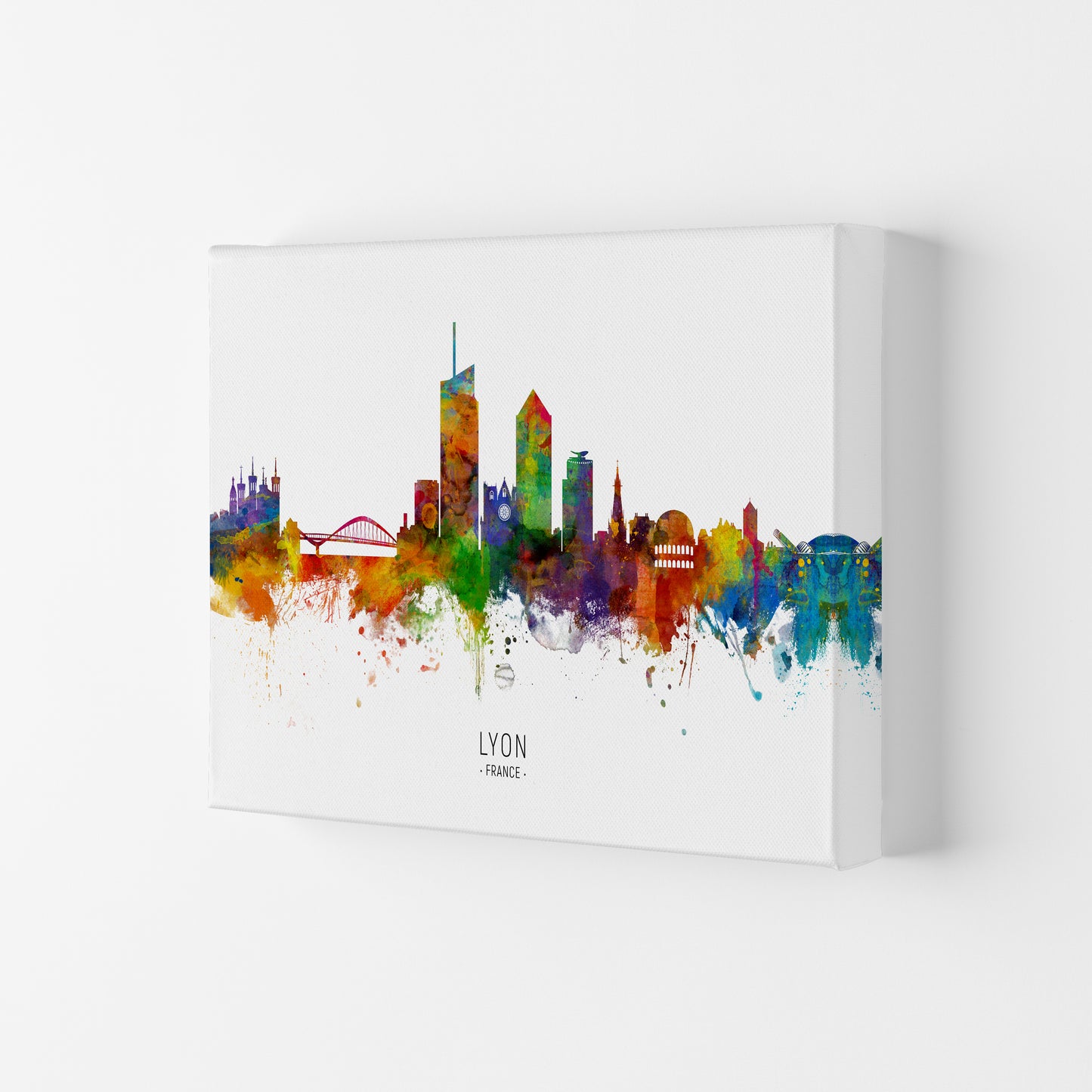 Lyon France Skyline Art Print by Michael Tompsett Canvas