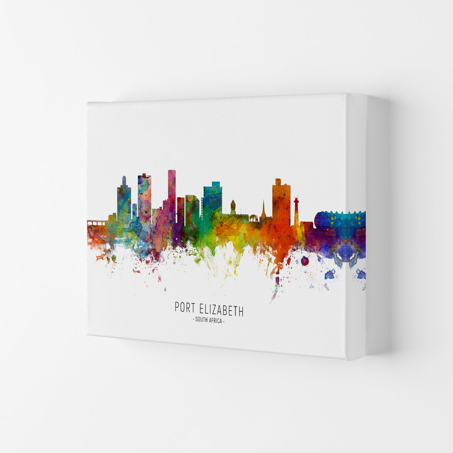 Port Elizabeth South Africa Skyline Print by Michael Tompsett Canvas