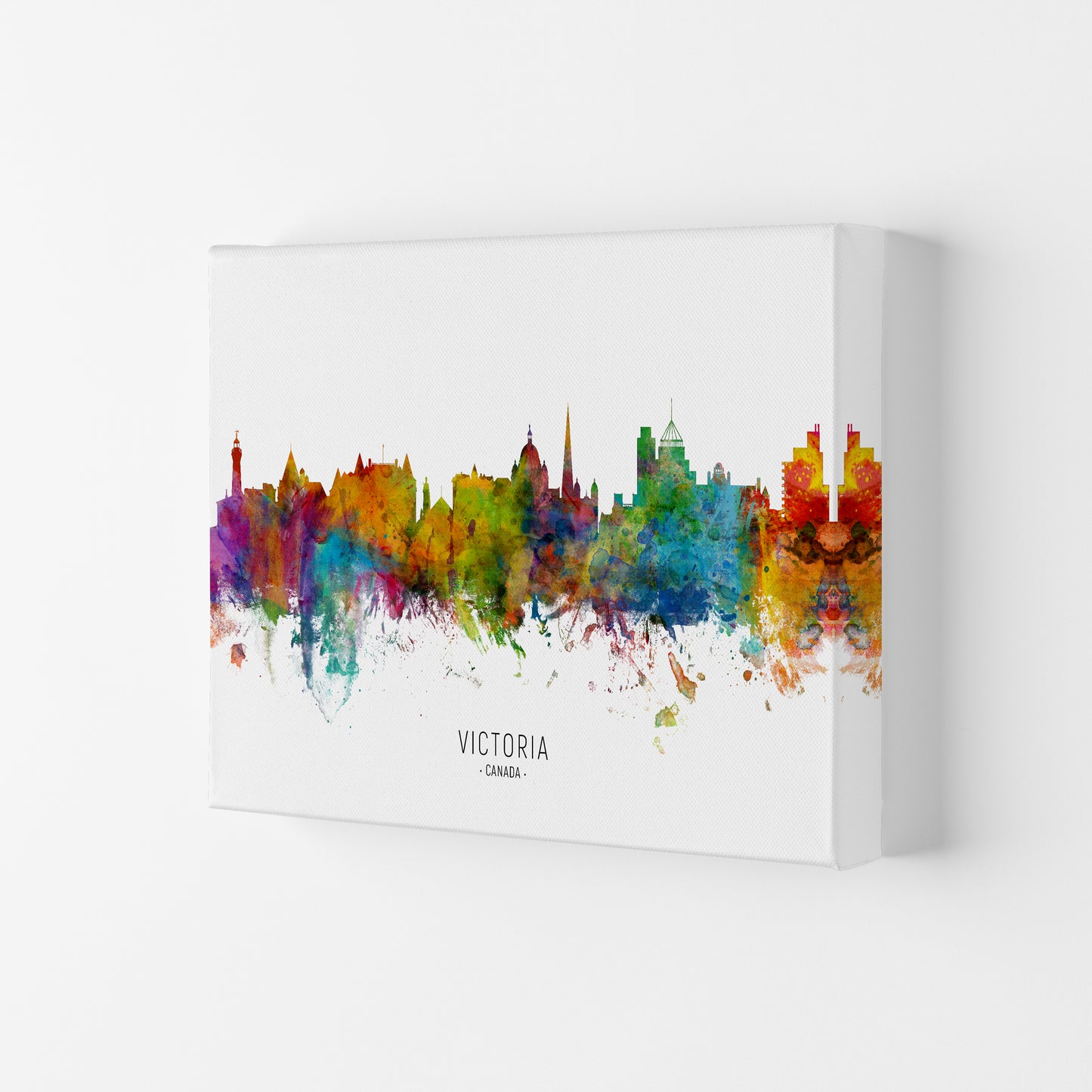 Victoria Canada Skyline Art Print by Michael Tompsett Canvas