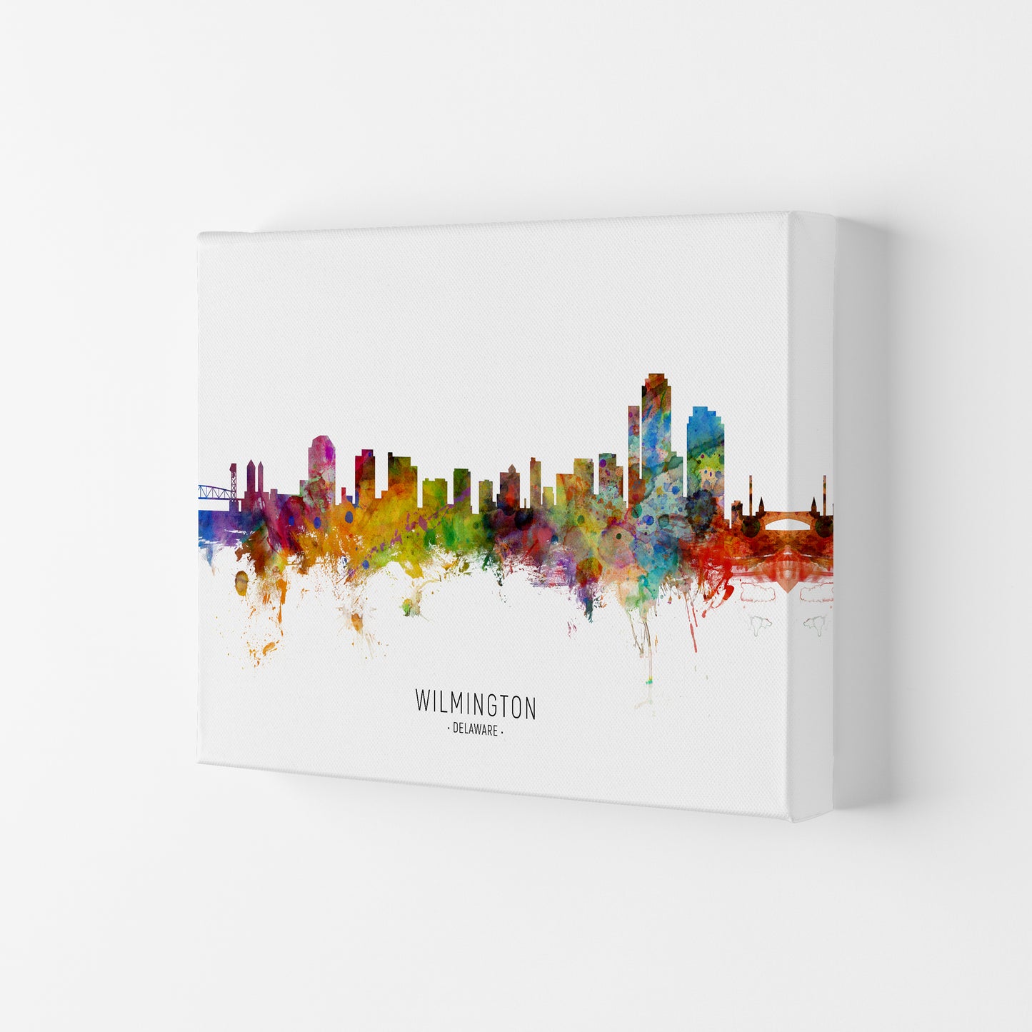 Wilmington Delaware Skyline Art Print by Michael Tompsett Canvas