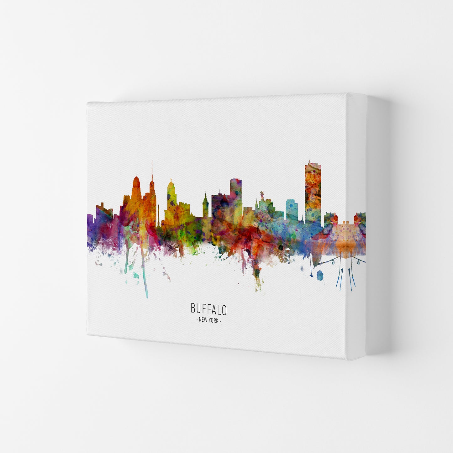 Buffalo New York Skyline Art Print by Michael Tompsett Canvas