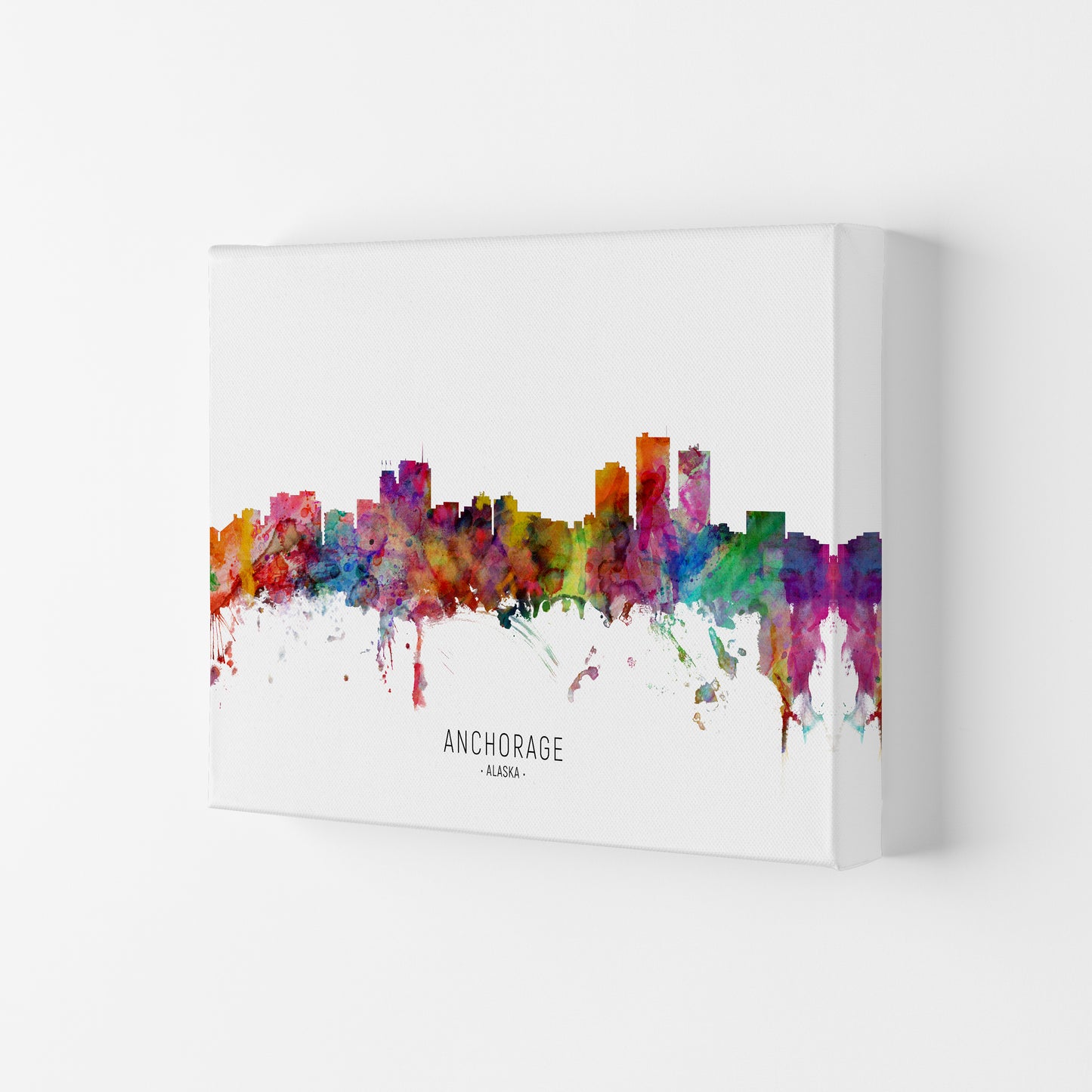 Anchorage Alaska Skyline Art Print by Michael Tompsett Canvas