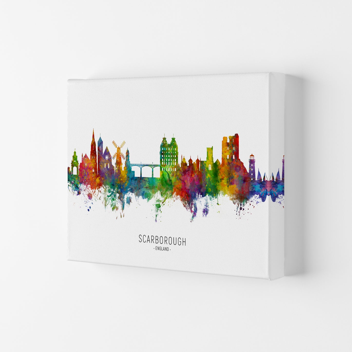 Scarborough England Skyline Art Print by Michael Tompsett Canvas