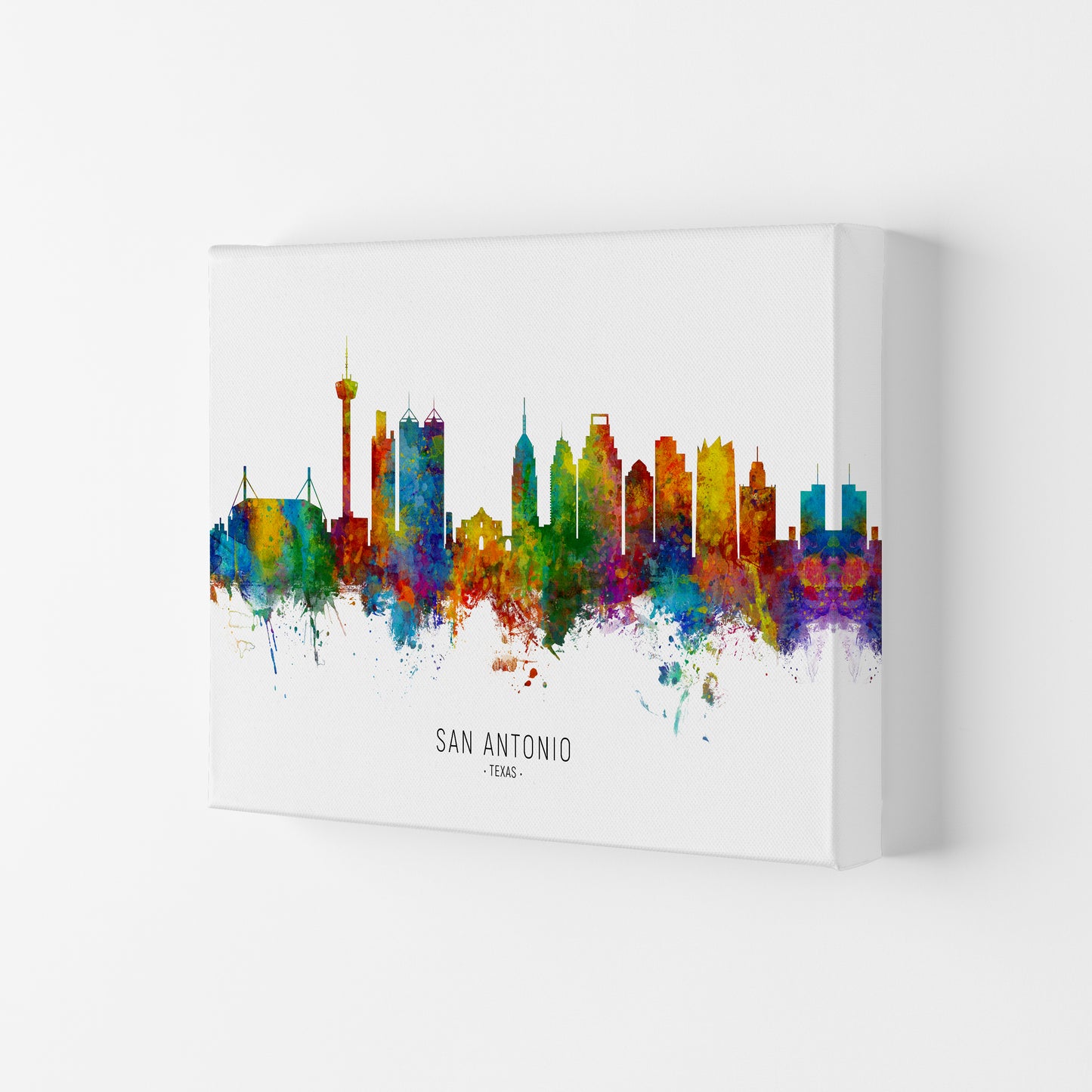 San Antonio Texas Skyline Art Print by Michael Tompsett Canvas